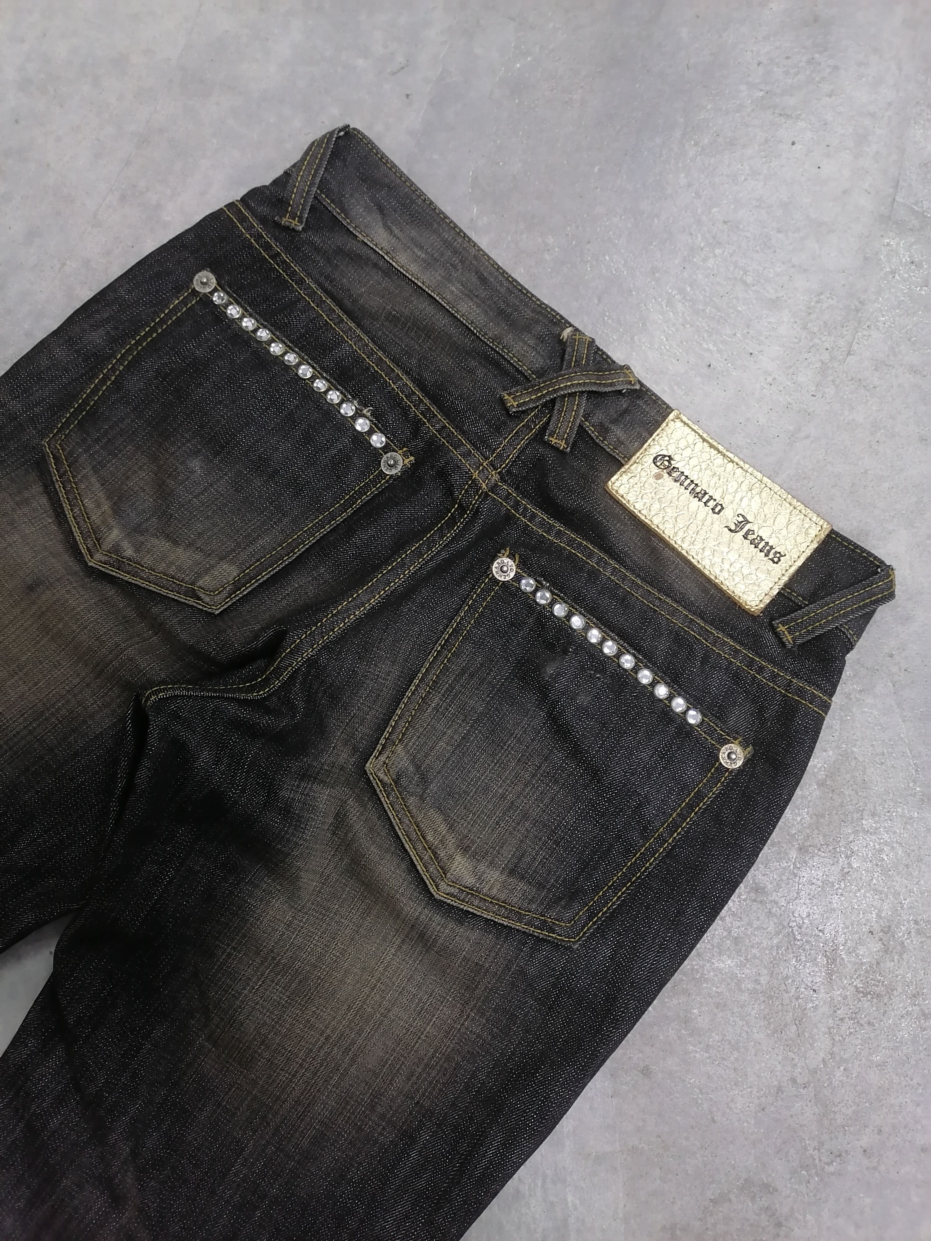 Japanese Brand FLARED🔥Gennaro Jeans Black Distressed Denim Pants⚡⚡⚡ Size US 28 / EU 44 - 8 Thumbnail