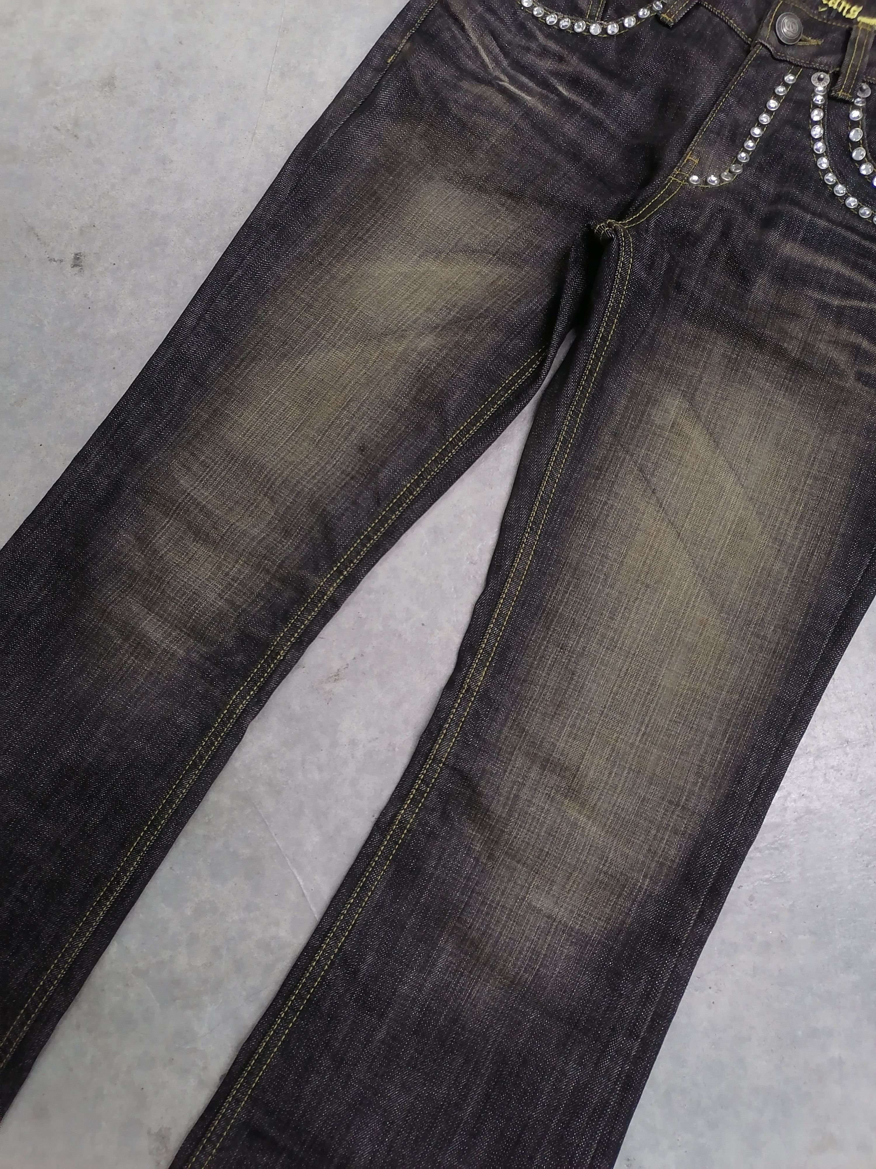 Japanese Brand FLARED🔥Gennaro Jeans Black Distressed Denim Pants⚡⚡⚡ Size US 28 / EU 44 - 4 Thumbnail