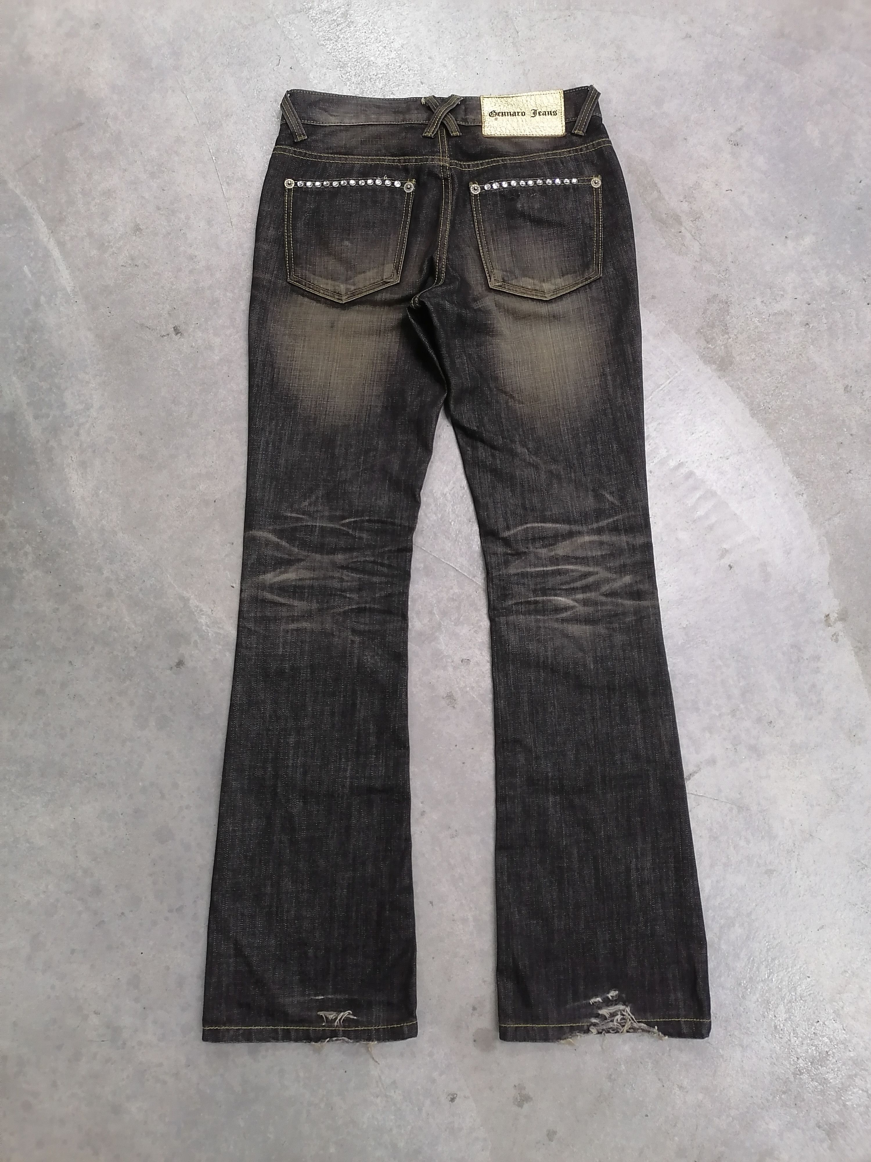 Japanese Brand FLARED🔥Gennaro Jeans Black Distressed Denim Pants⚡⚡⚡ Size US 28 / EU 44 - 7 Thumbnail