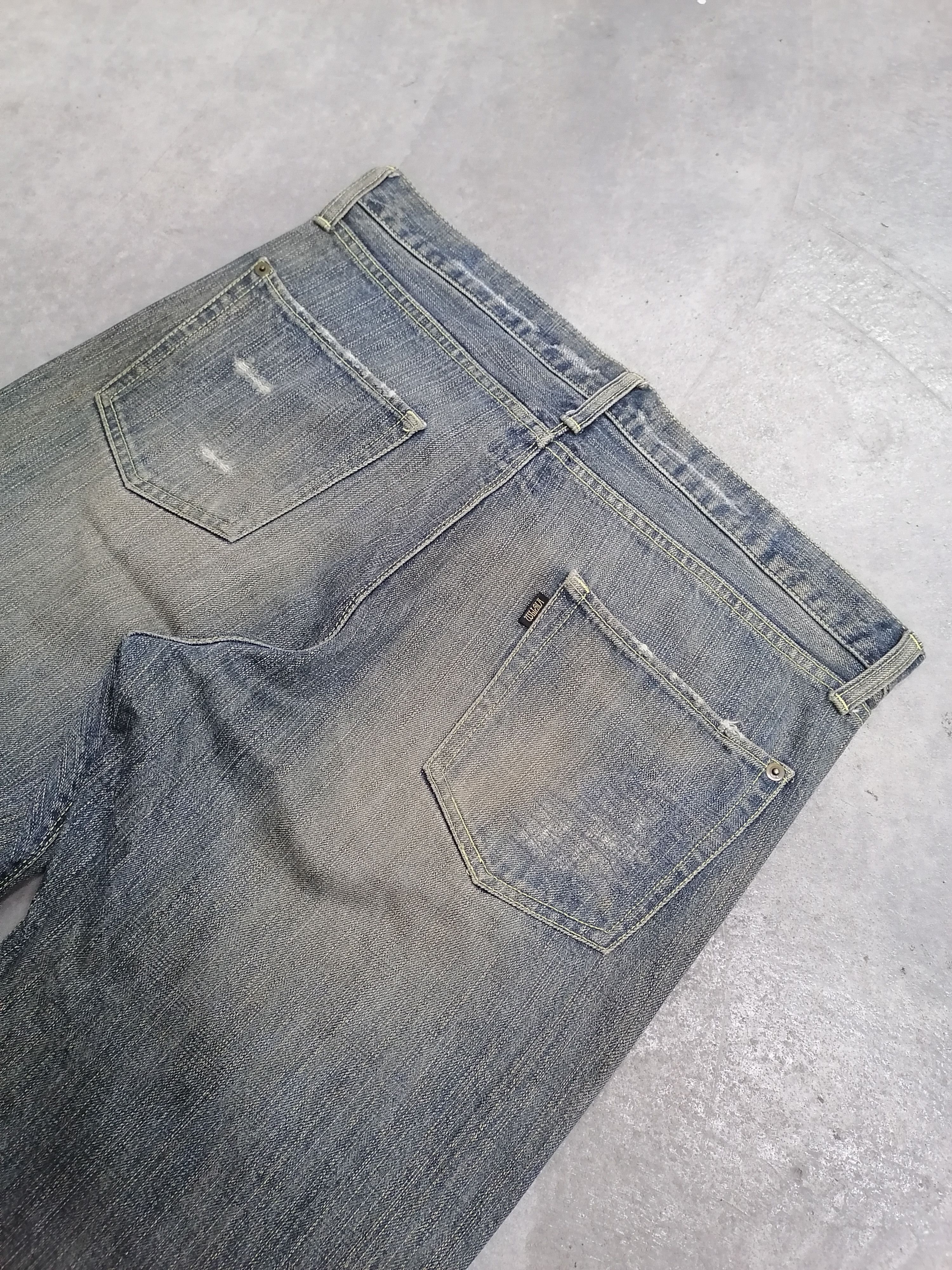 Japanese Brand 🔥Victim Rip Patchwork Distressed Denim Pants⚡⚡⚡ Size US 35 - 9 Thumbnail