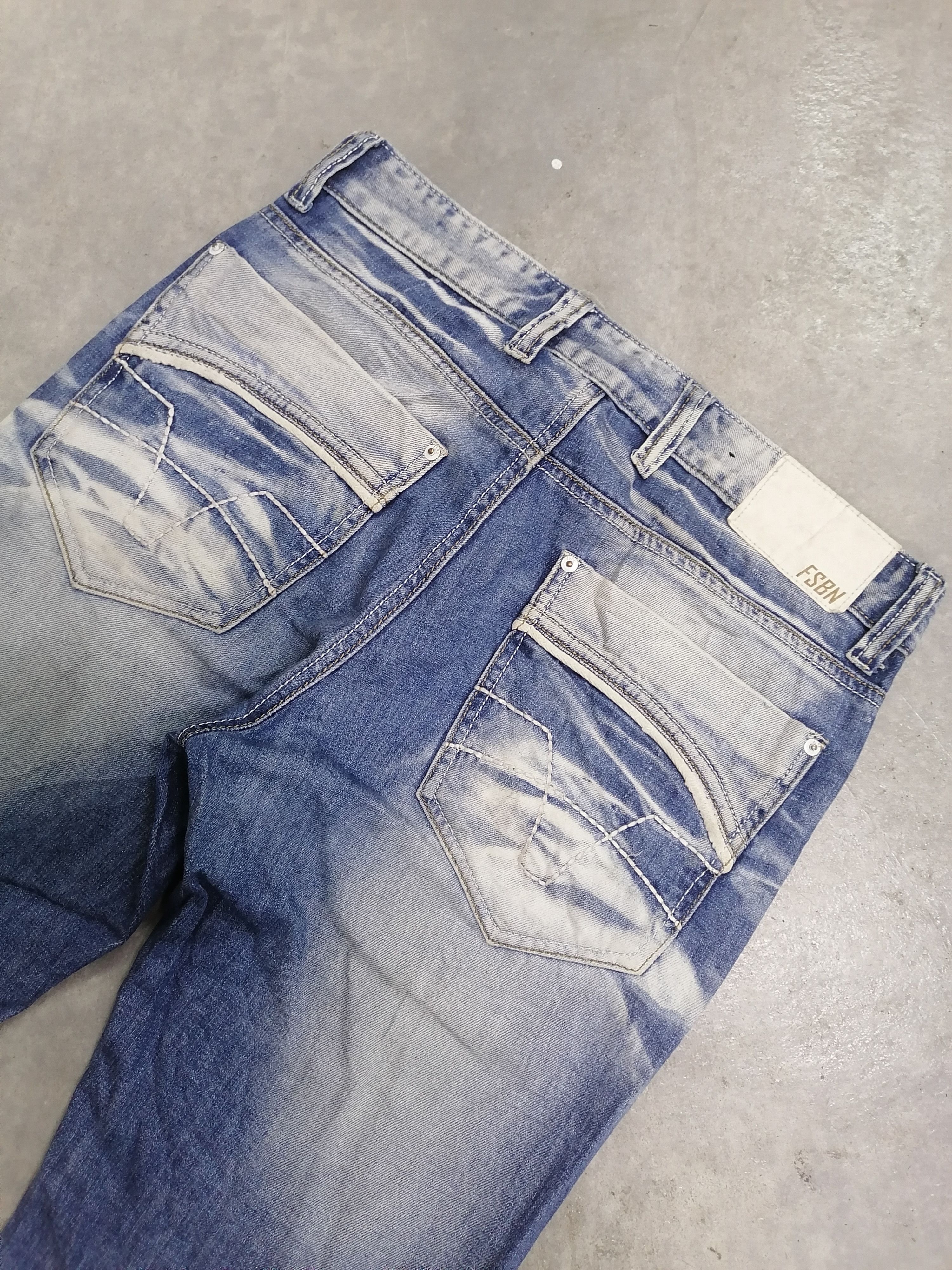Japanese Brand 🔥Fishbone Faded Wash Distressed Denim Pants⚡⚡⚡ Size US 32 / EU 48 - 8 Thumbnail