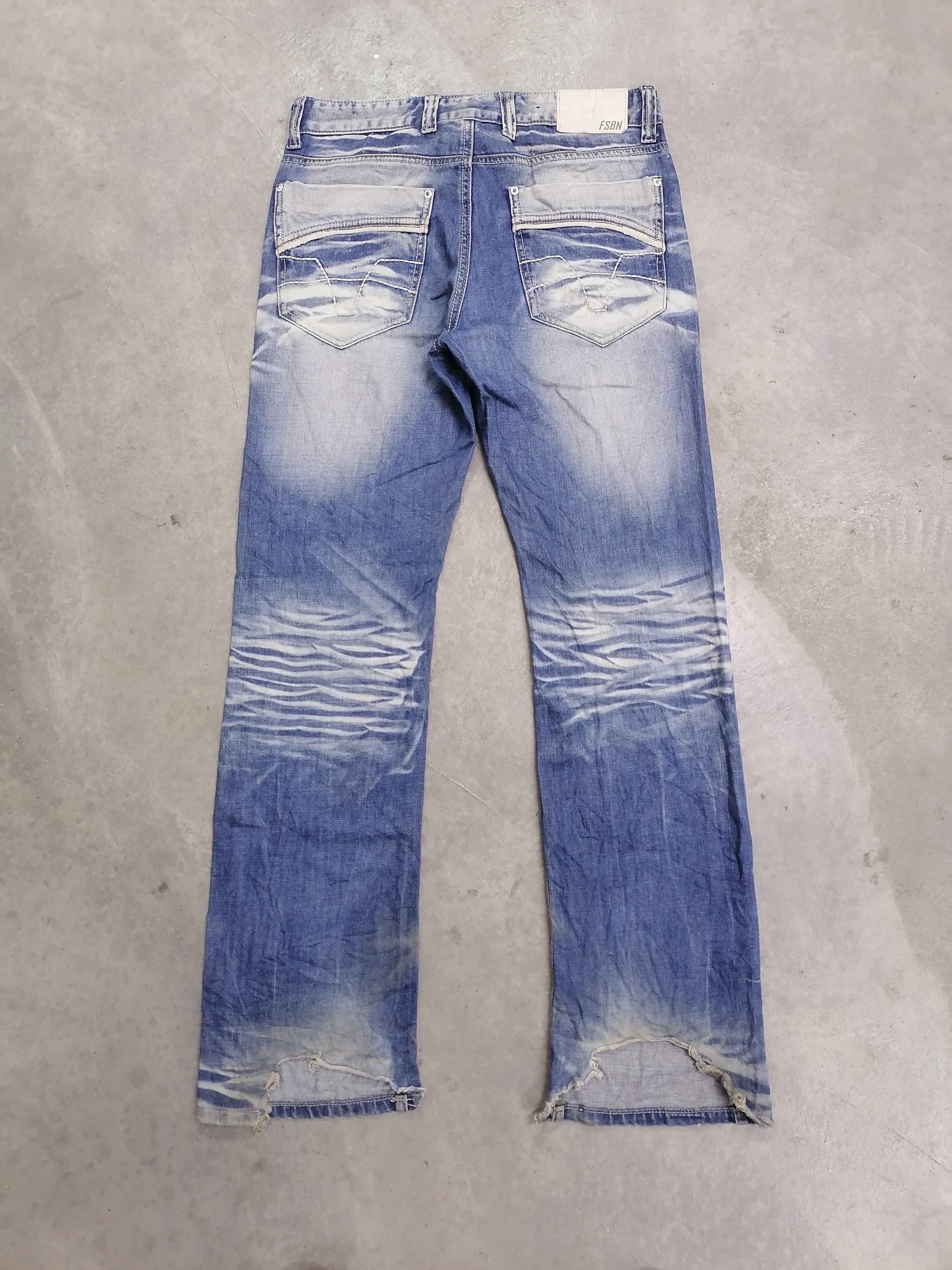 Japanese Brand 🔥Fishbone Faded Wash Distressed Denim Pants⚡⚡⚡ Size US 32 / EU 48 - 6 Thumbnail