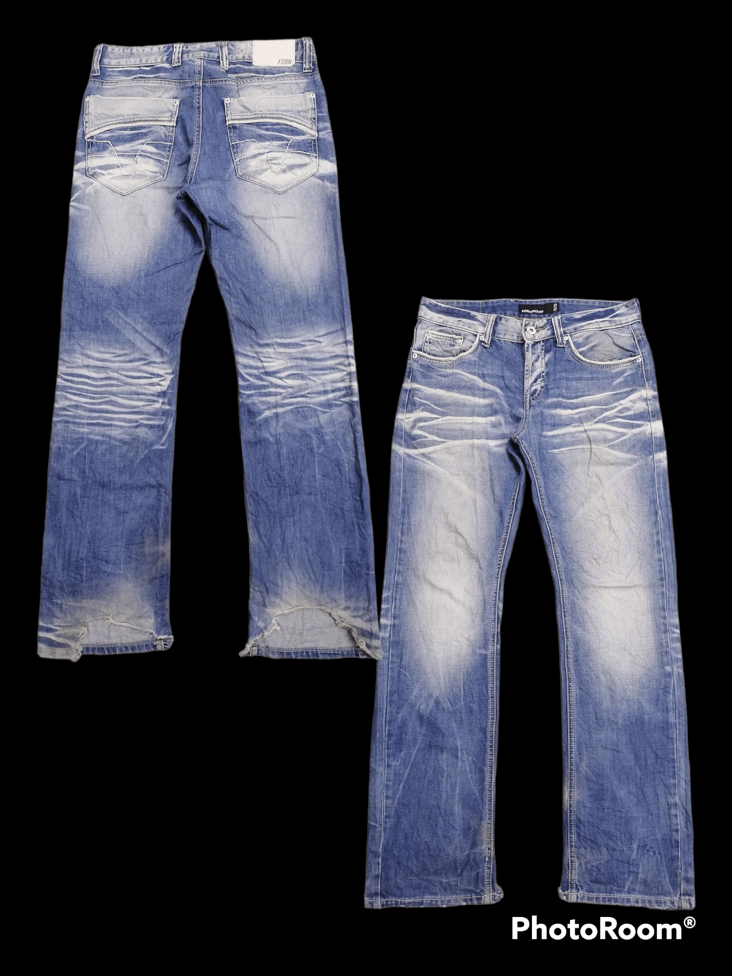 Japanese Brand 🔥Fishbone Faded Wash Distressed Denim Pants⚡⚡⚡ Size US 32 / EU 48 - 1 Thumbnail