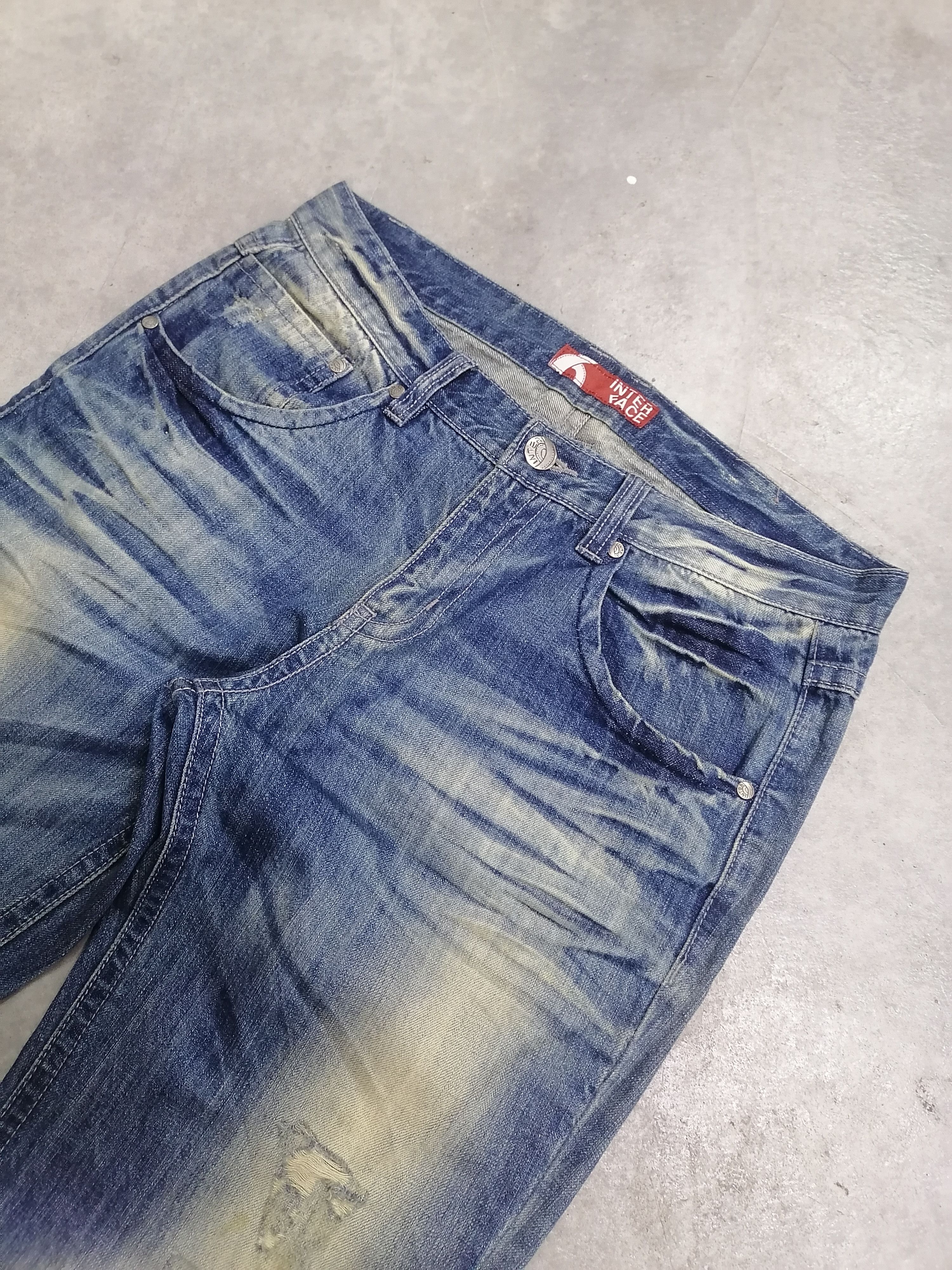 Hysteric Glamour 🔥Inter Face Rip Faded Blue Distressed Denim Pants⚡⚡⚡ Size US 33 - 5 Thumbnail