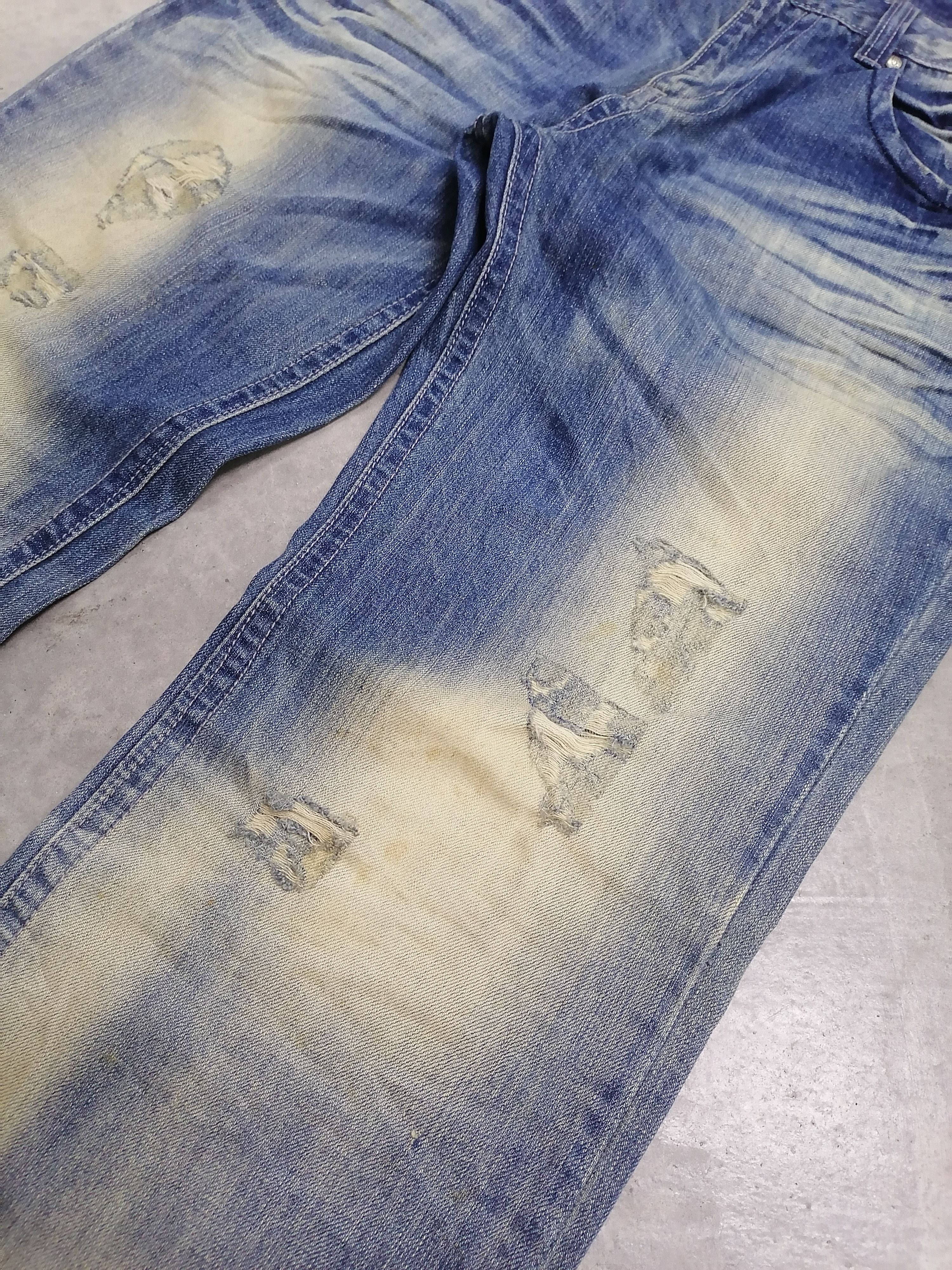 Hysteric Glamour 🔥Inter Face Rip Faded Blue Distressed Denim Pants⚡⚡⚡ Size US 33 - 4 Thumbnail