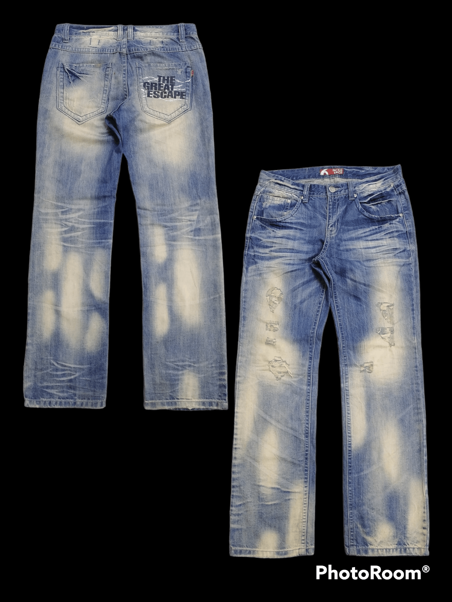 Hysteric Glamour 🔥Inter Face Rip Faded Blue Distressed Denim Pants⚡⚡⚡ Size US 33 - 1 Thumbnail