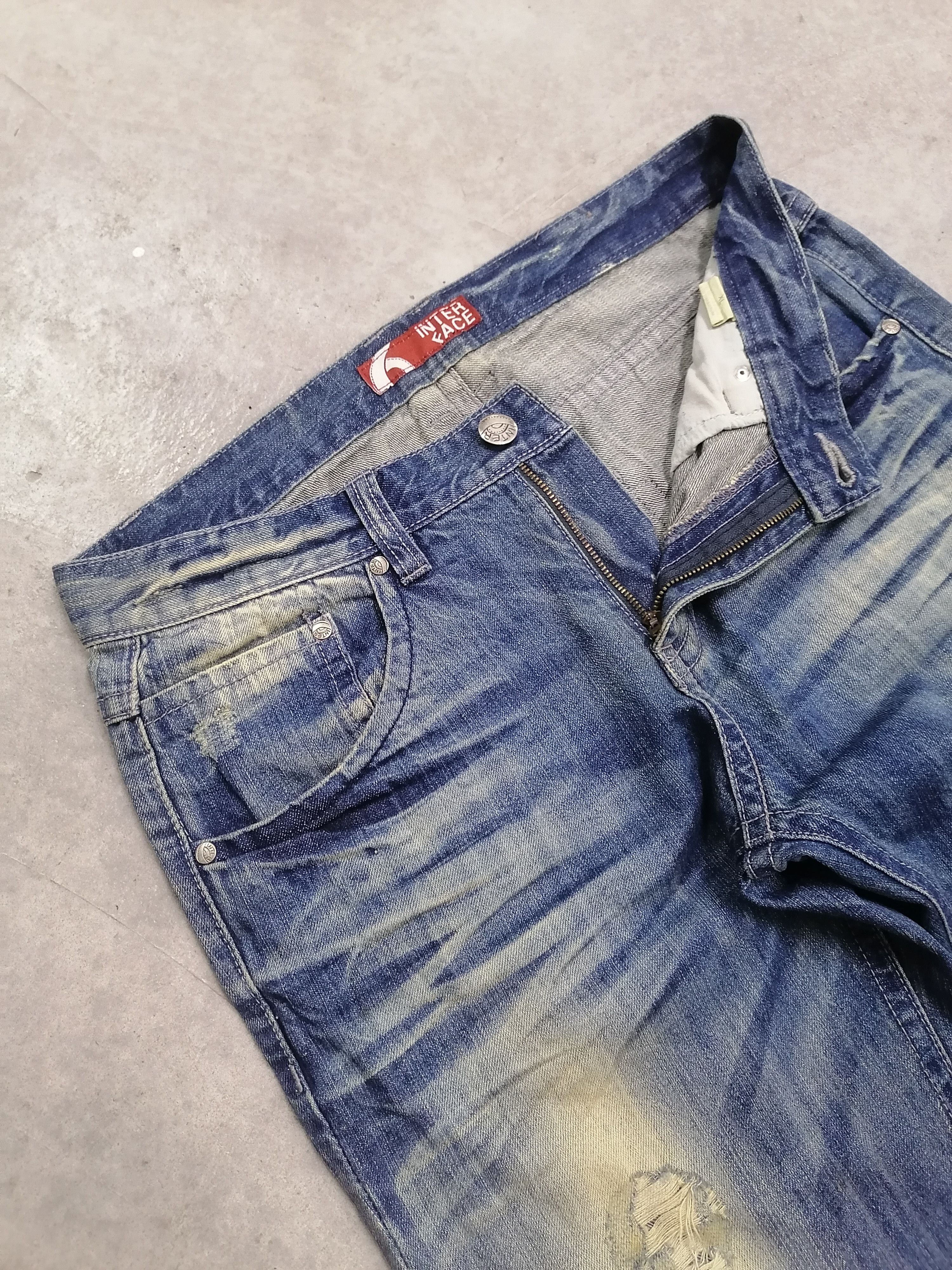 Hysteric Glamour 🔥Inter Face Rip Faded Blue Distressed Denim Pants⚡⚡⚡ Size US 33 - 7 Thumbnail