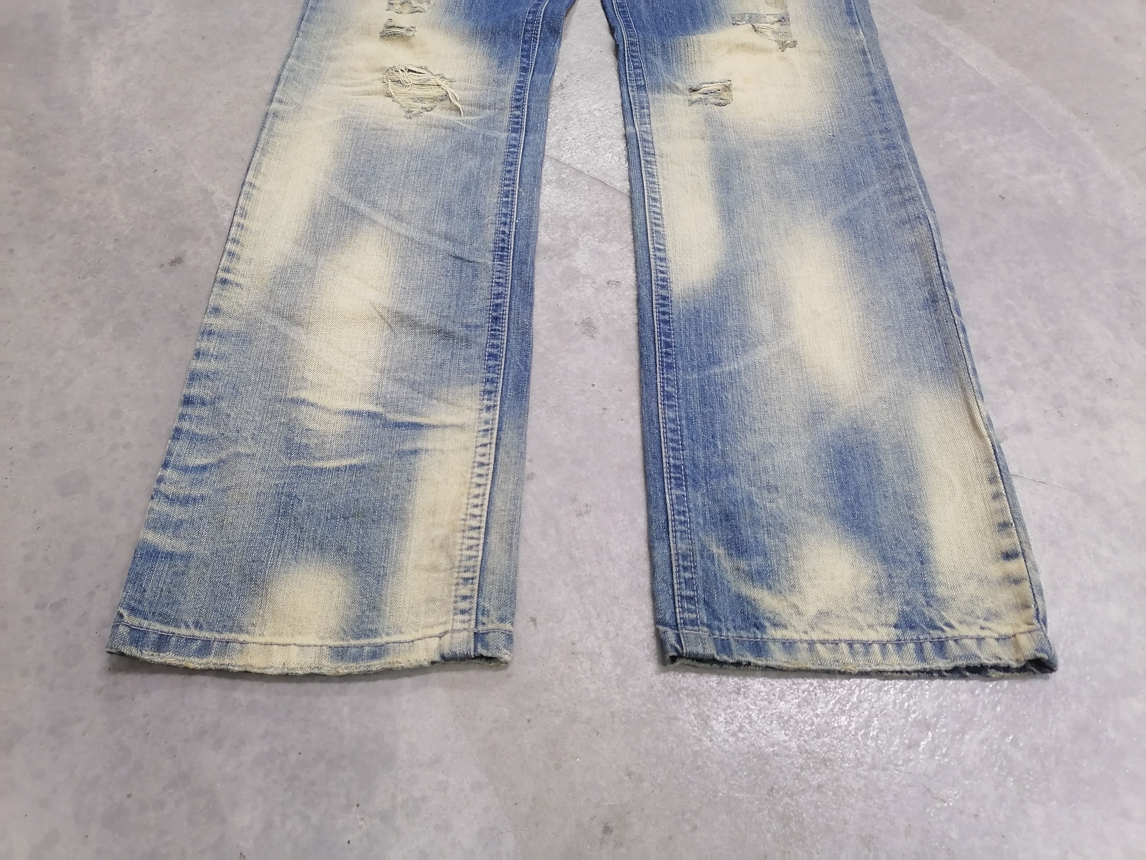 Hysteric Glamour 🔥Inter Face Rip Faded Blue Distressed Denim Pants⚡⚡⚡ Size US 33 - 3 Thumbnail
