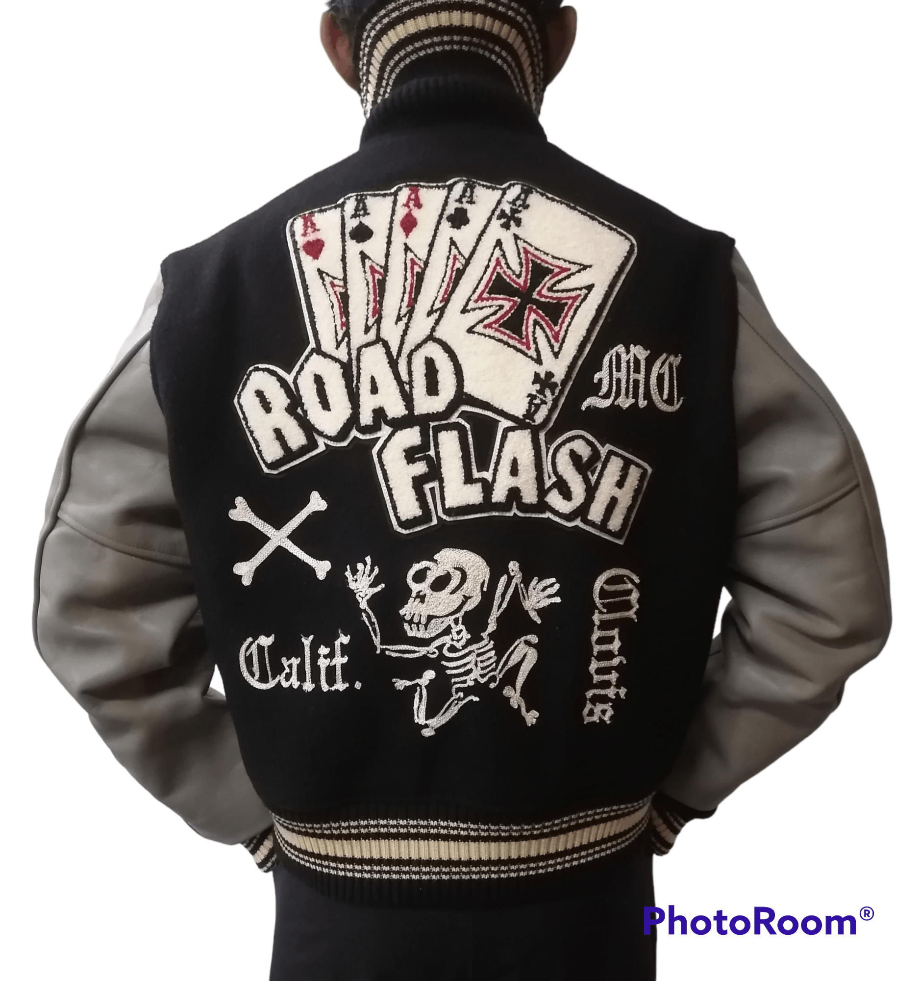 Whitesville Varsity Jacket 90s Road Flash Motorcycle Club