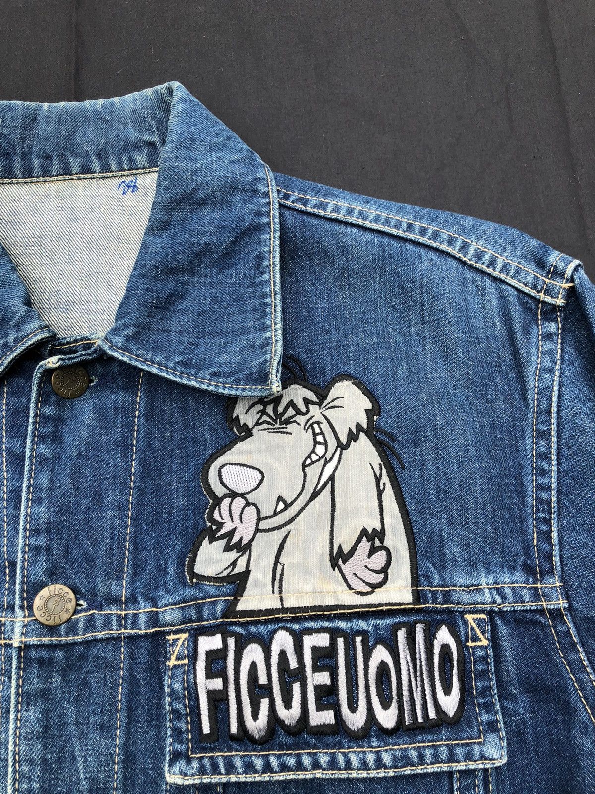 Japanese Brand Vintage 90s Ficce Jeans X Hanna-Barbera Denim Trucker Jacket Size US M / EU 48-50 / 2 - 9 Thumbnail