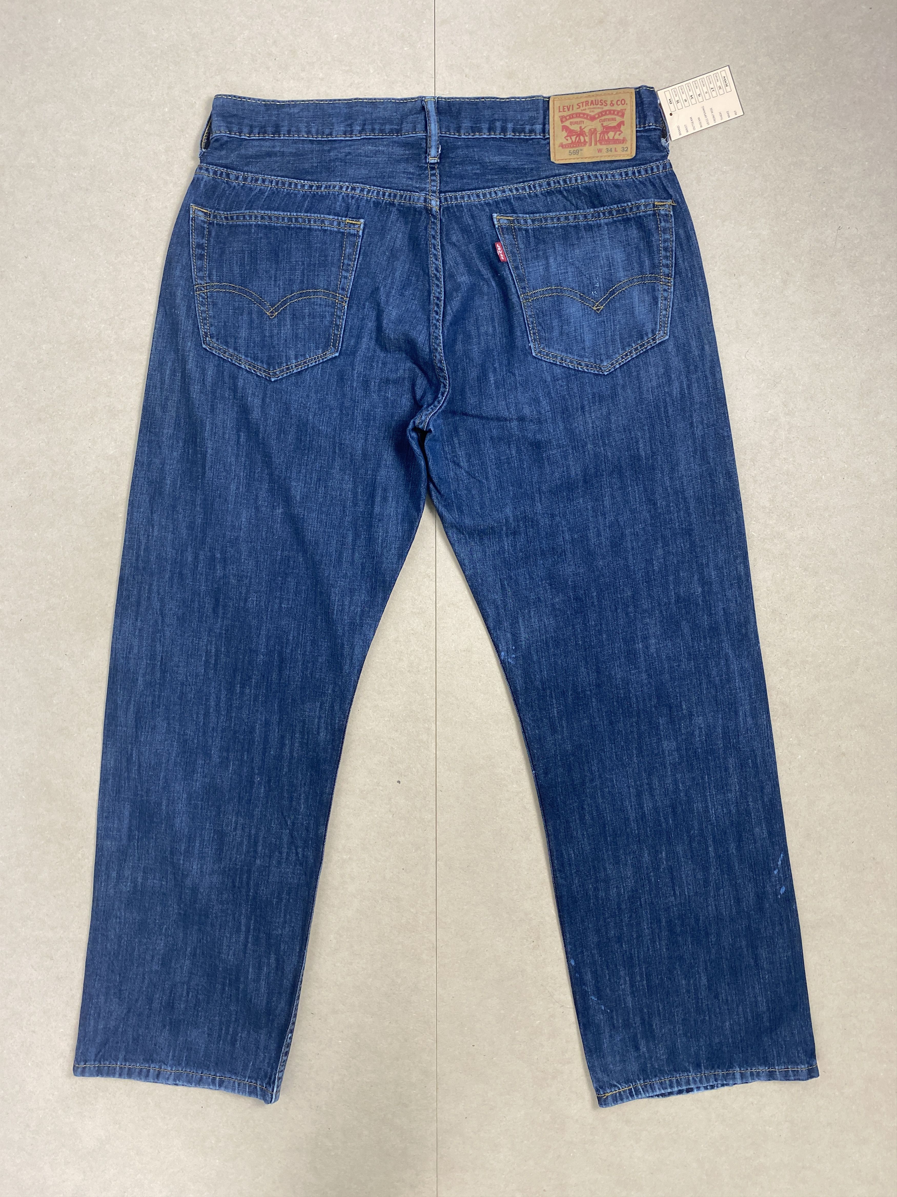 Levi's × Vintage Vintage Levis 569 Straight Cut Paint Dirty Jeans Size US 35 - 5 Thumbnail