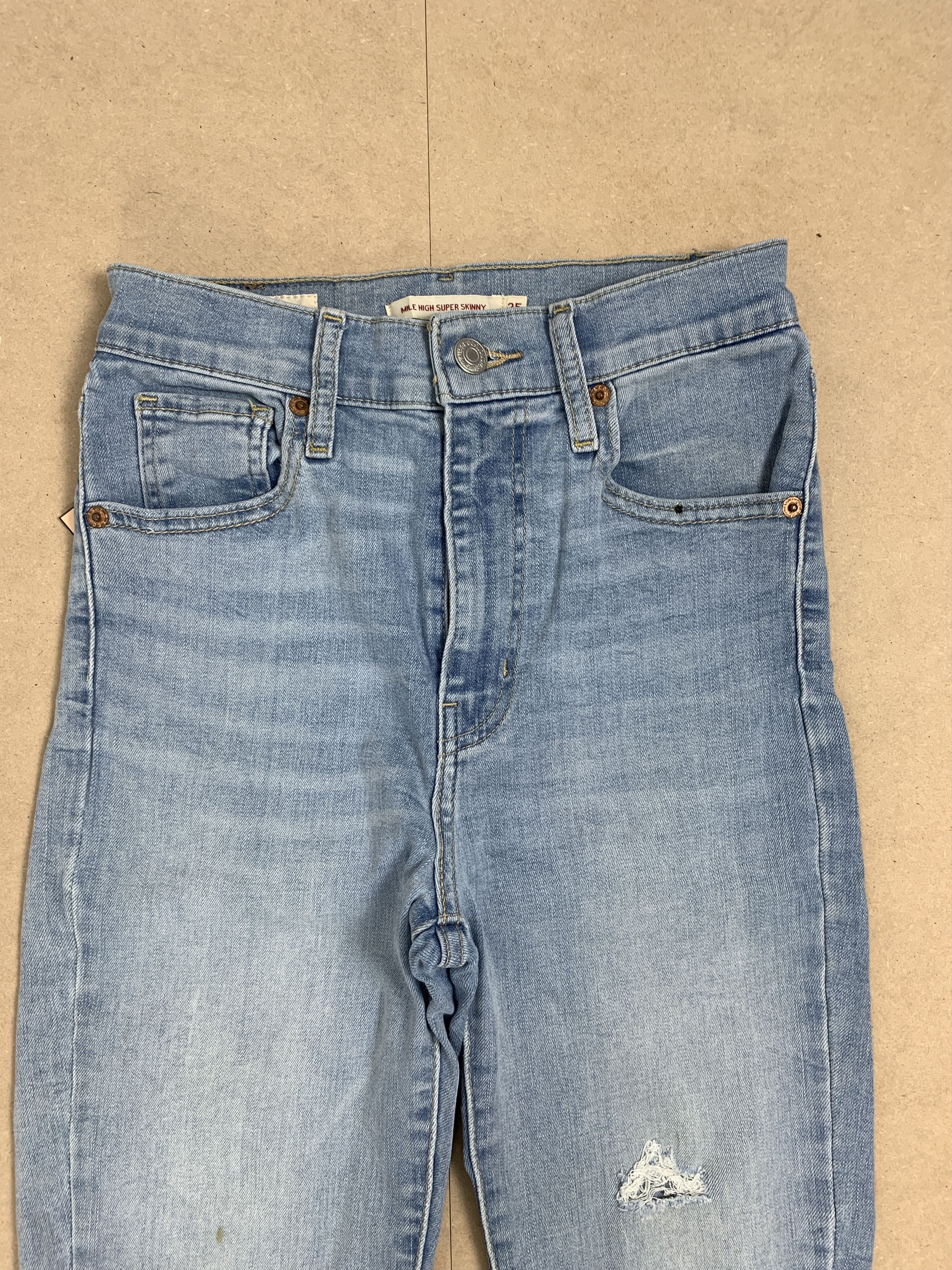 Levi's × Vintage Vintage Levi's Mile High Super Skinny Distressed Jeans Size 23" - 2 Thumbnail