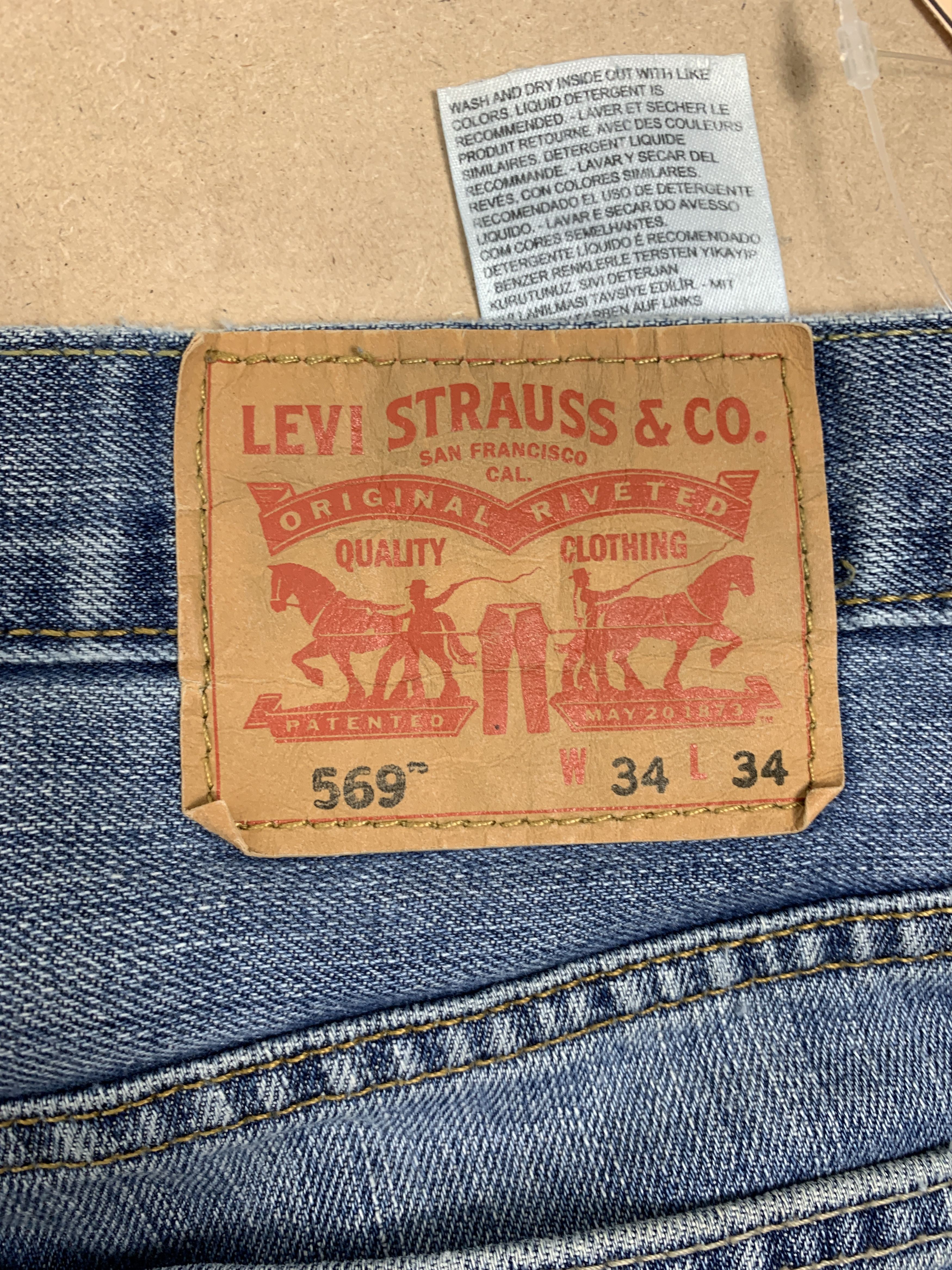 Levi's × Vintage Vintage Levi's 569 Straight Cut Faded Distressed Jeans Size US 36 / EU 52 - 8 Thumbnail