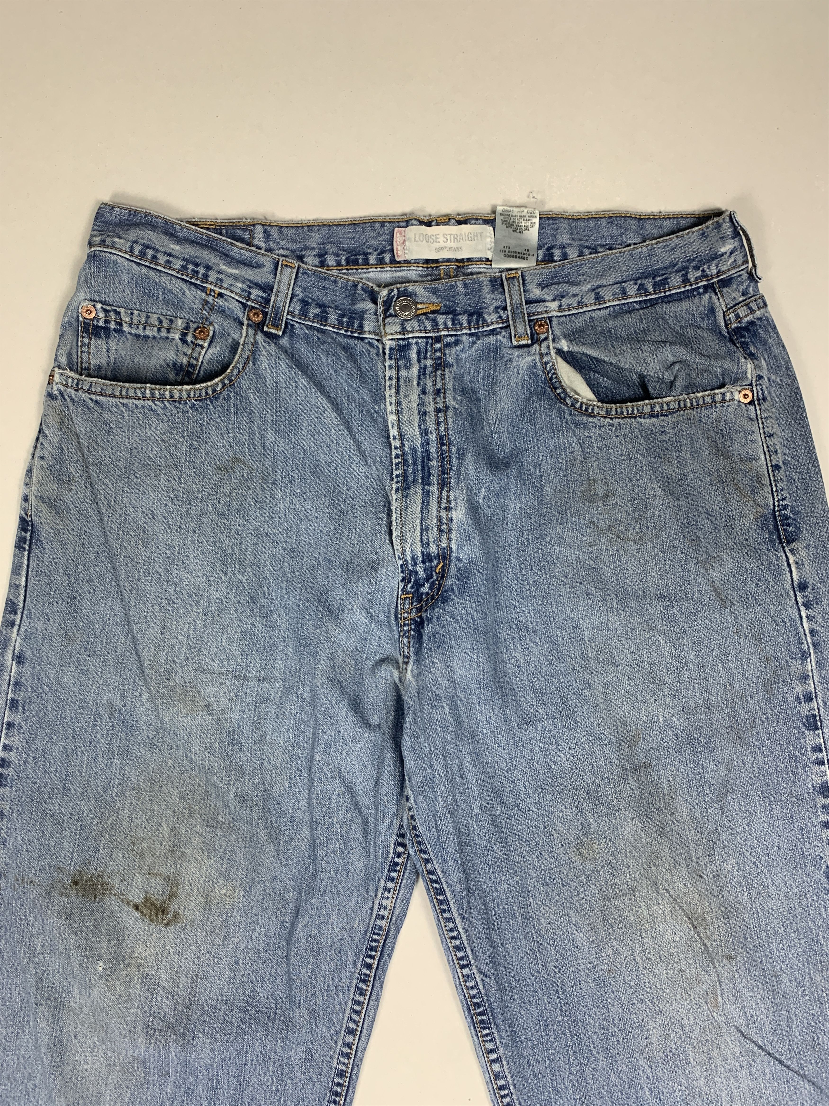 Levi's × Vintage Vintage LEVI'S 569 Distressed Faded Straight Cut Mid Wash Size US 34 / EU 50 - 2 Thumbnail