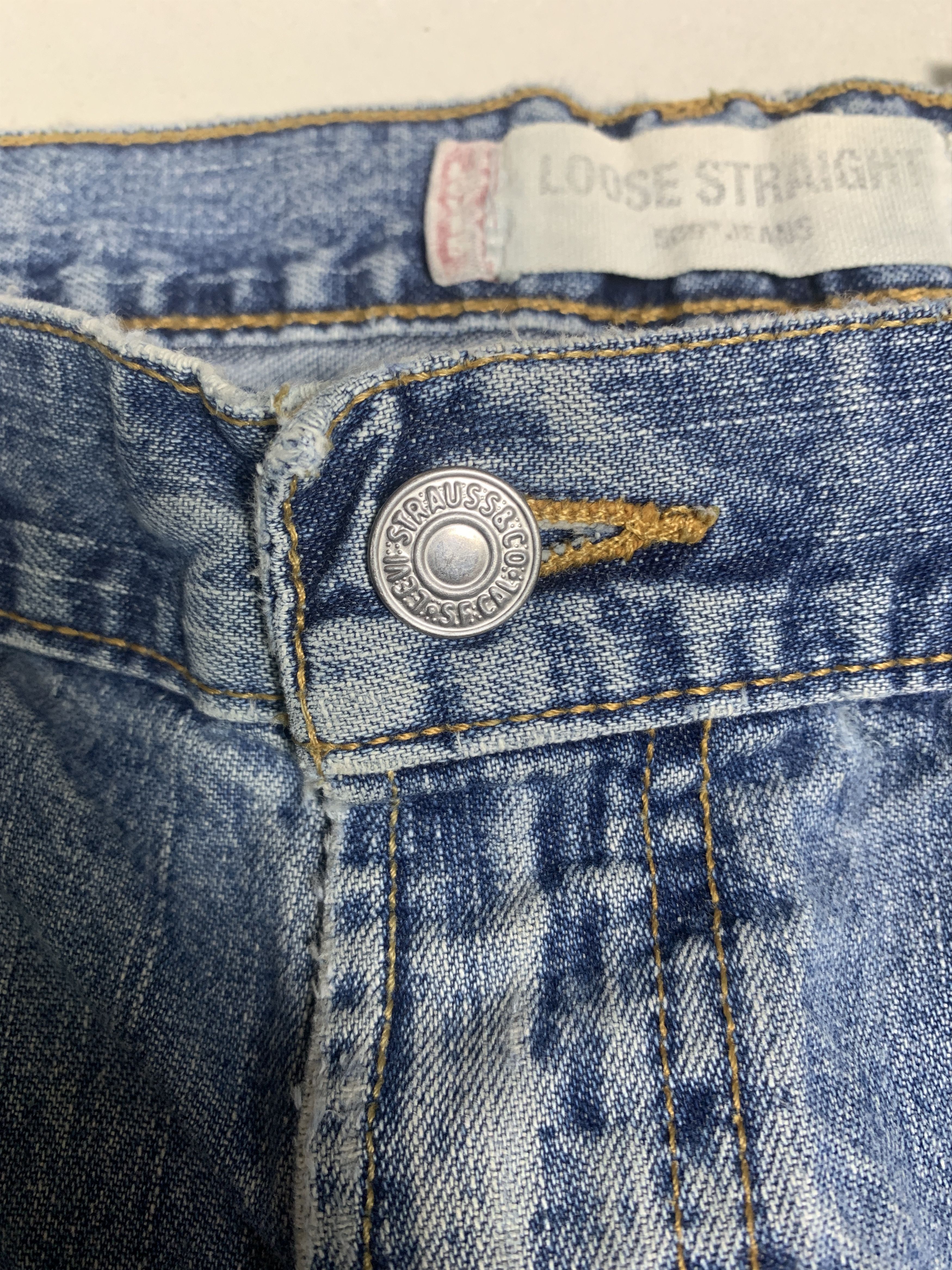 Levi's × Vintage Vintage LEVI'S 569 Distressed Faded Straight Cut Mid Wash Size US 34 / EU 50 - 3 Thumbnail
