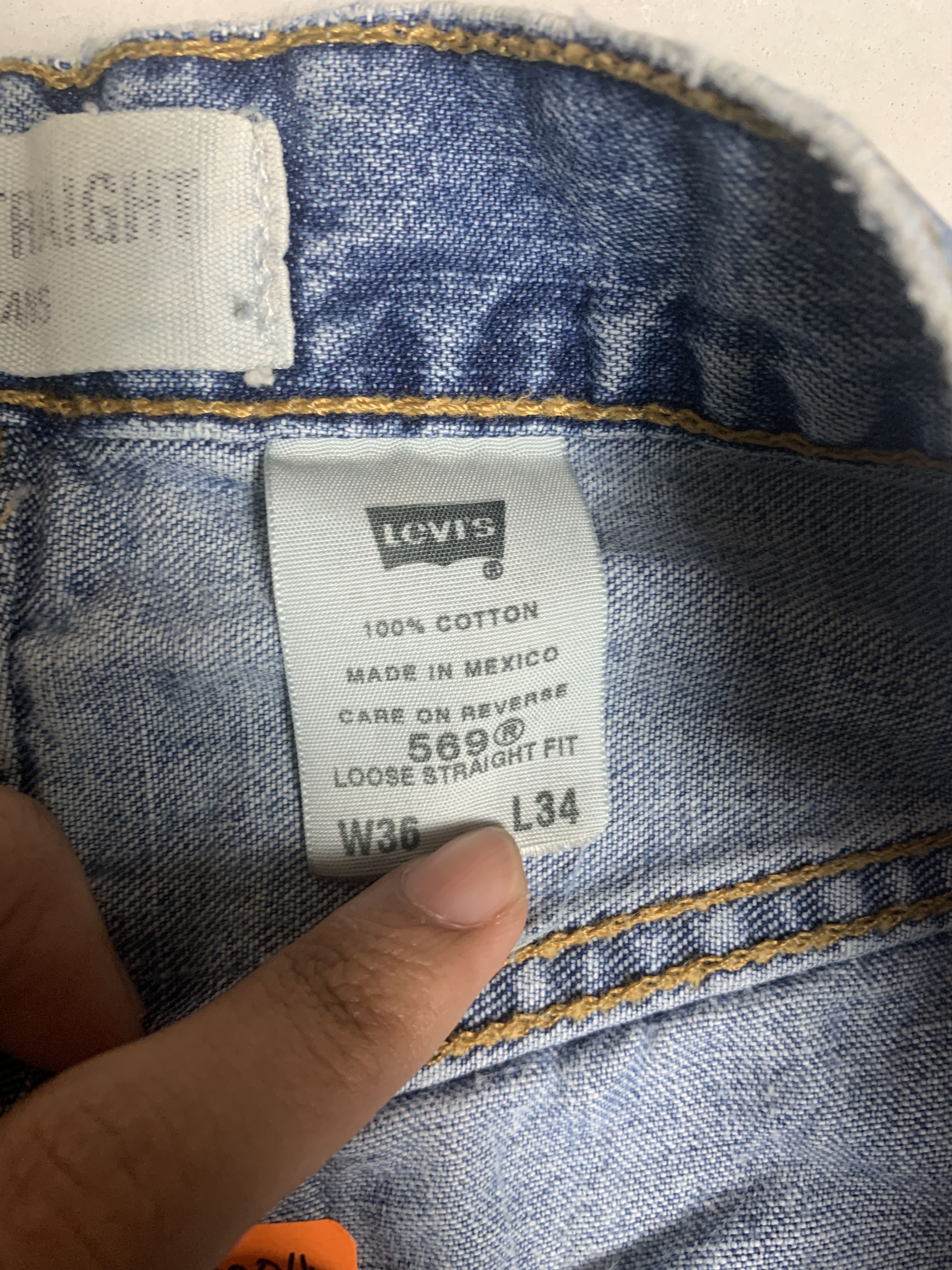 Levi's × Vintage Vintage LEVI'S 569 Distressed Faded Straight Cut Mid Wash Size US 34 / EU 50 - 20 Thumbnail
