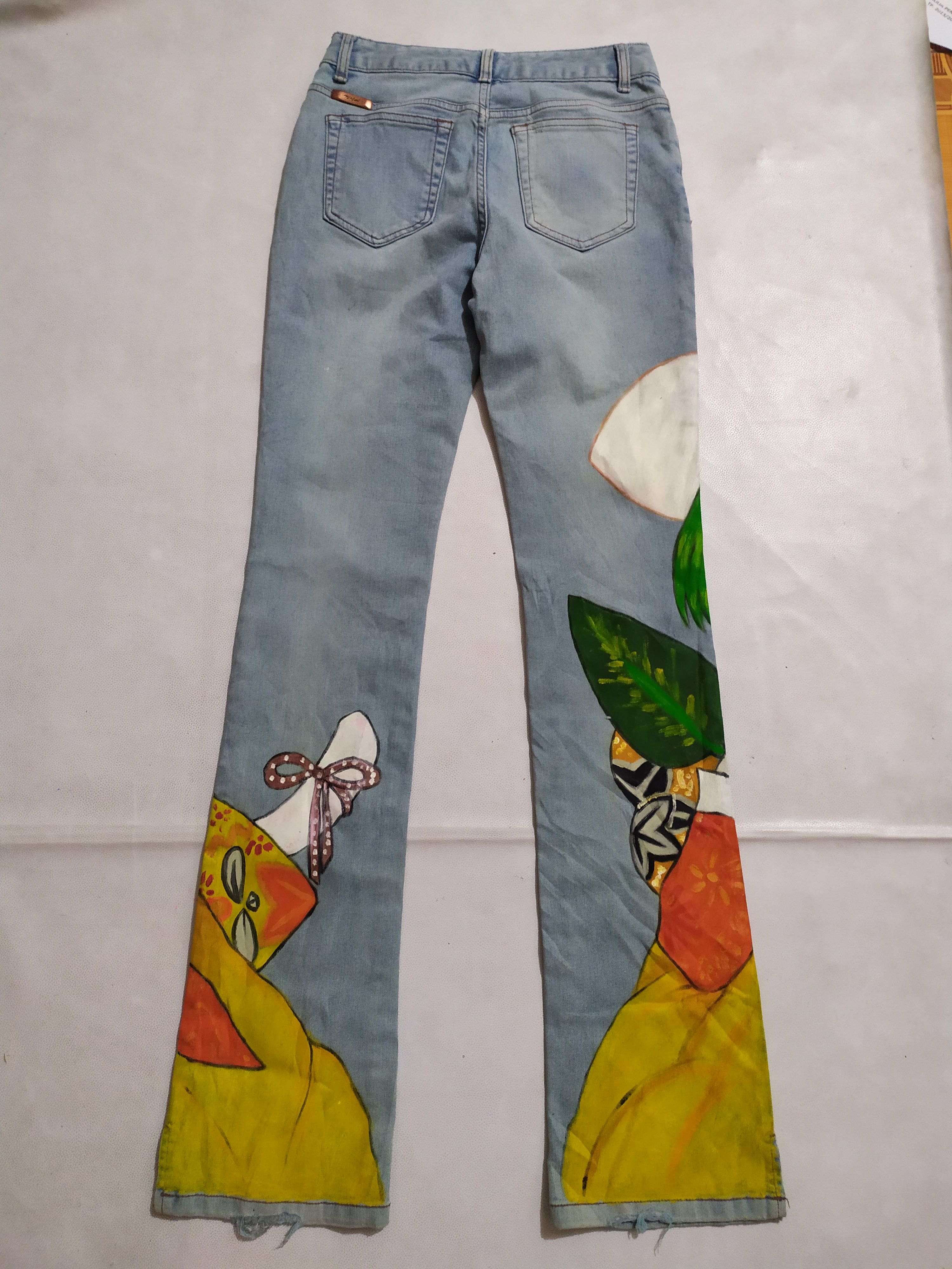 Japanese Brand 🔥Jambangee Hand Painting big Manga Anime Jeans Pants Size 27" / US 4 / IT 40 - 7 Thumbnail