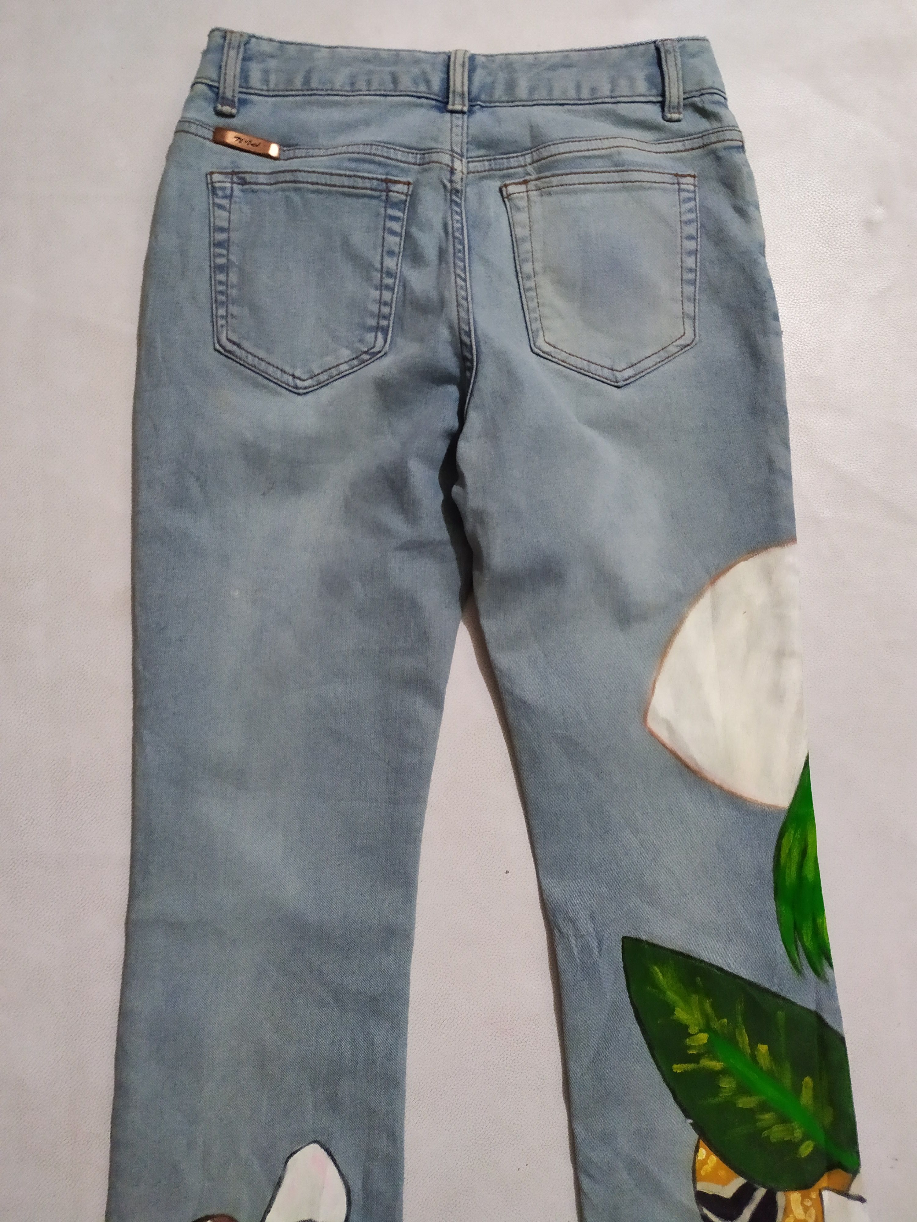 Japanese Brand 🔥Jambangee Hand Painting big Manga Anime Jeans Pants Size 27" / US 4 / IT 40 - 8 Thumbnail