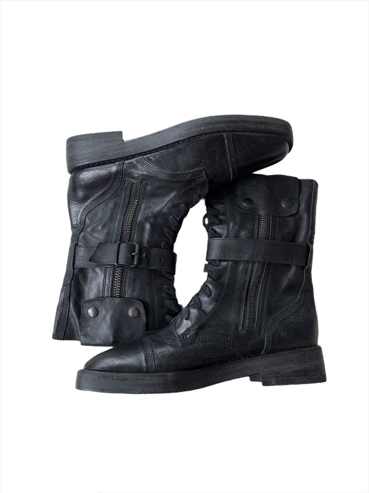 Ann Demeulemeester ANN DEMEULEMEESTER 🇮🇹 Leather Tactical Combat Boots Size US 8 / EU 41 - 3 Thumbnail