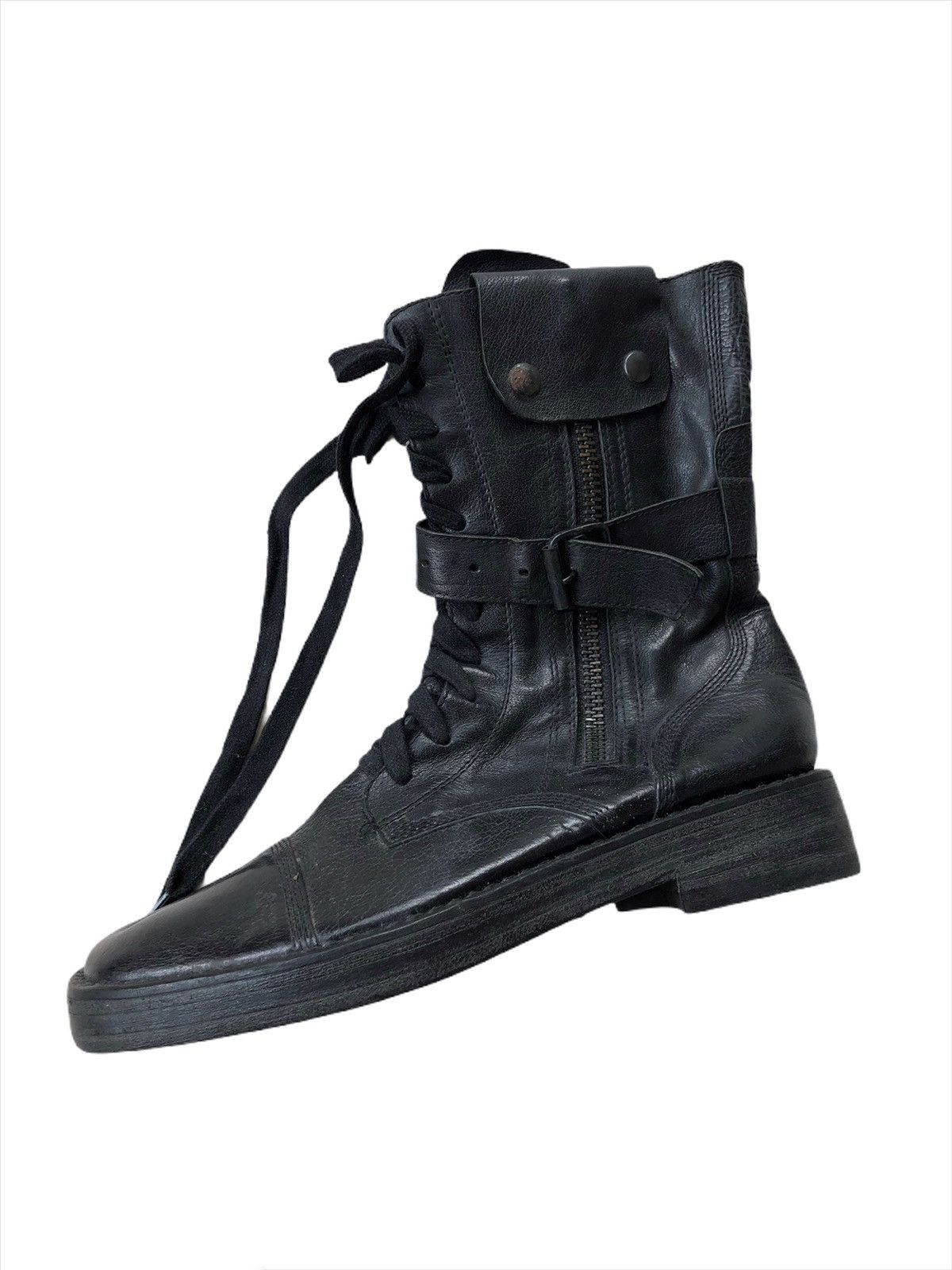 Ann Demeulemeester ANN DEMEULEMEESTER 🇮🇹 Leather Tactical Combat Boots Size US 8 / EU 41 - 1 Thumbnail
