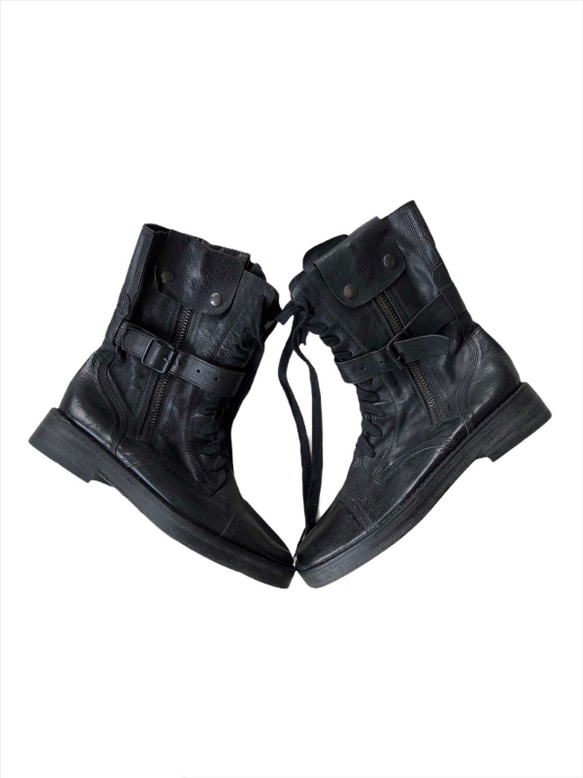 Ann Demeulemeester ANN DEMEULEMEESTER 🇮🇹 Leather Tactical Combat Boots Size US 8 / EU 41 - 2 Thumbnail