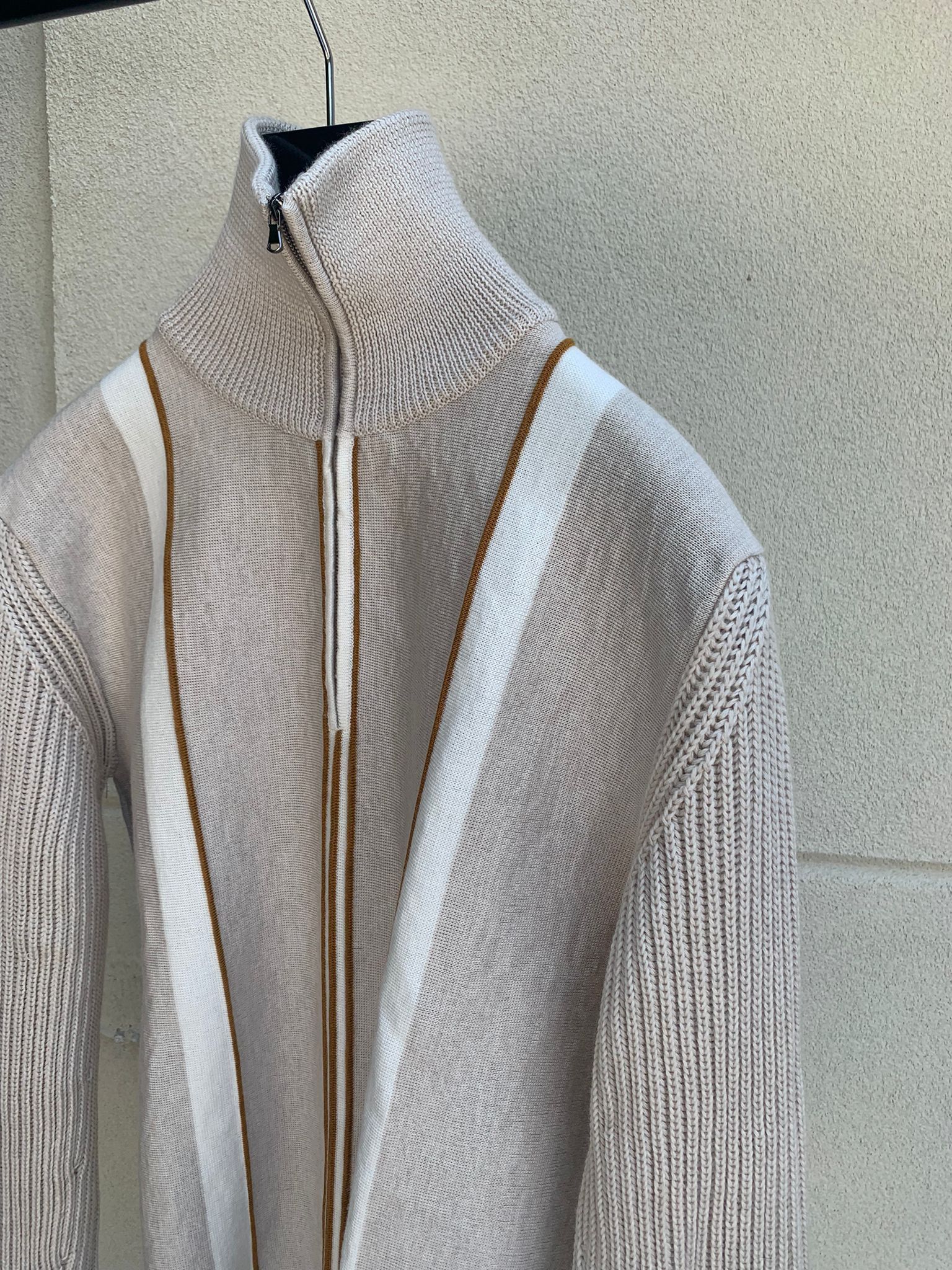 Martine Rose AW19 Zip Up Knitwear in Beige Size US M / EU 48-50 / 2 - 4 Thumbnail