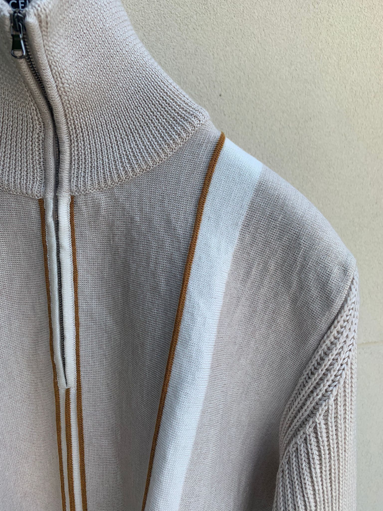 Martine Rose AW19 Zip Up Knitwear in Beige Size US M / EU 48-50 / 2 - 3 Thumbnail