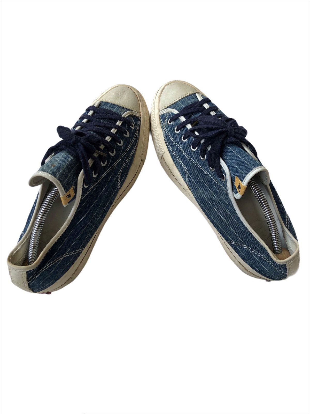 Visvim RARE🔥Indigo Sashiko Striped Skagway Low Sneakers Size US 9.5 / EU 42-43 - 2 Thumbnail