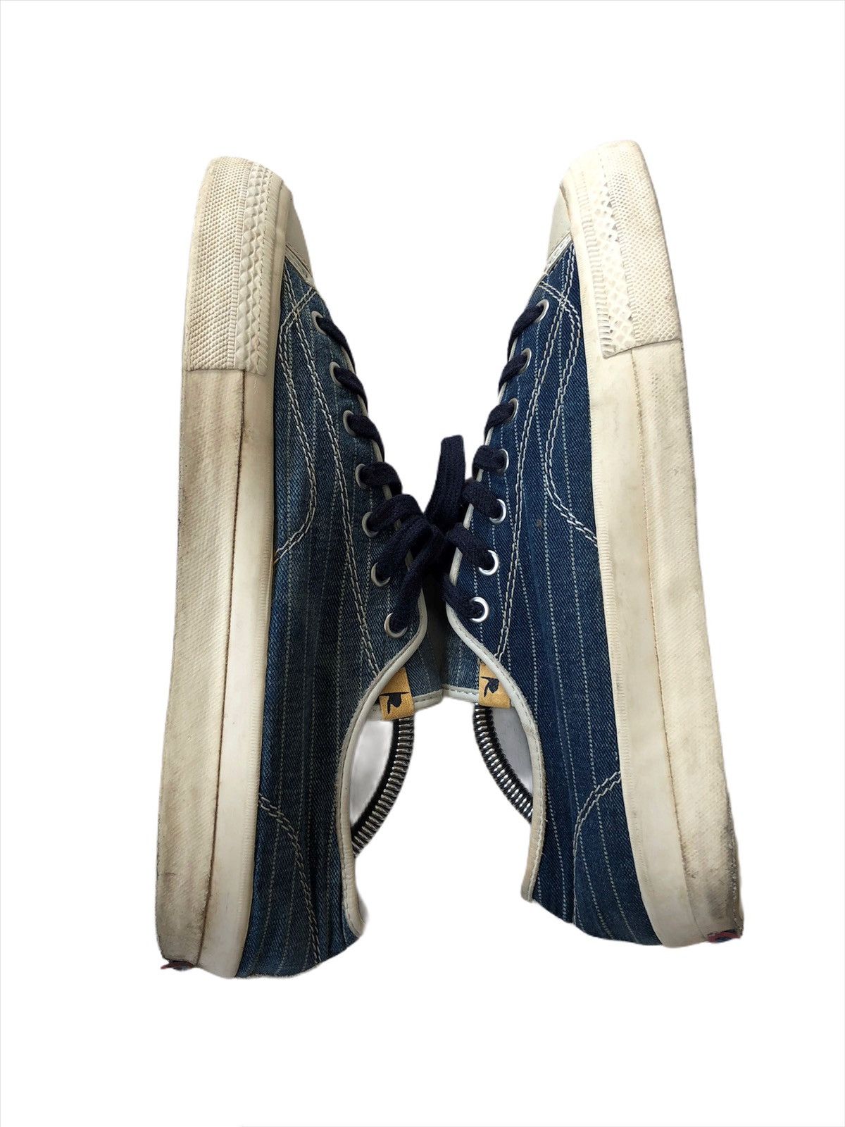 Visvim RARE🔥Indigo Sashiko Striped Skagway Low Sneakers Size US 9.5 / EU 42-43 - 5 Thumbnail