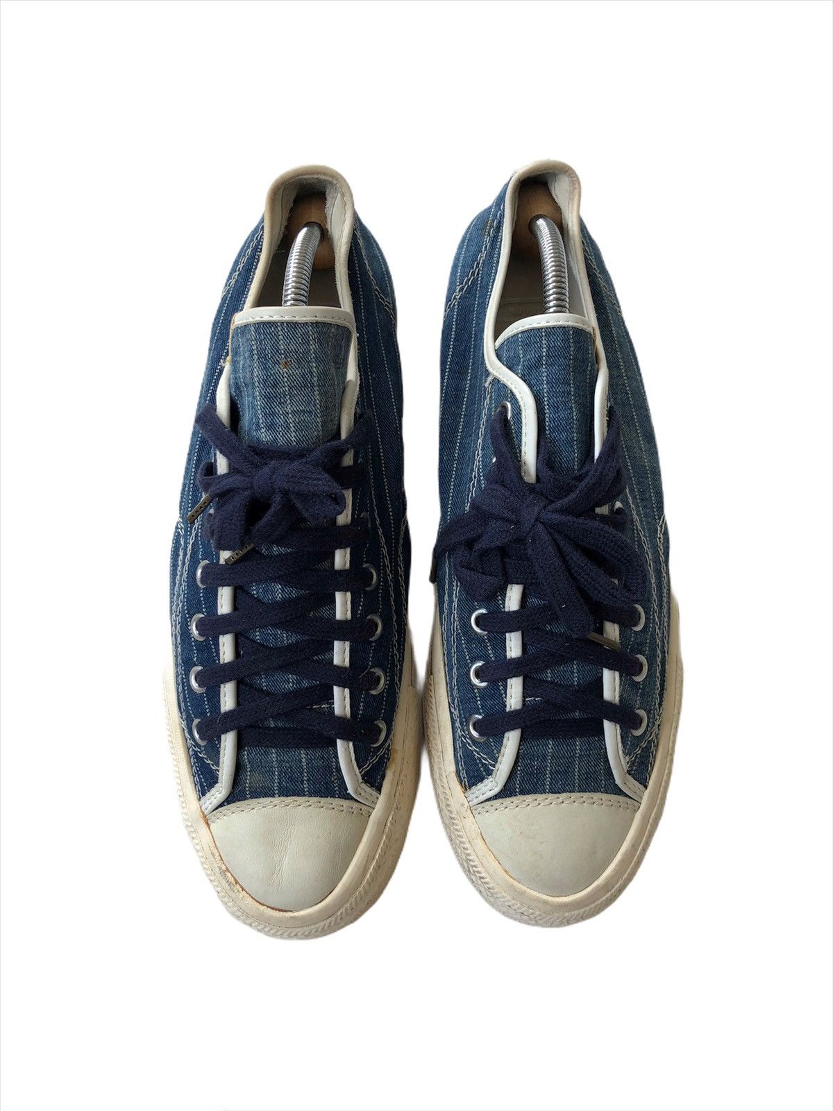 Visvim RARE🔥Indigo Sashiko Striped Skagway Low Sneakers Size US 9.5 / EU 42-43 - 3 Thumbnail