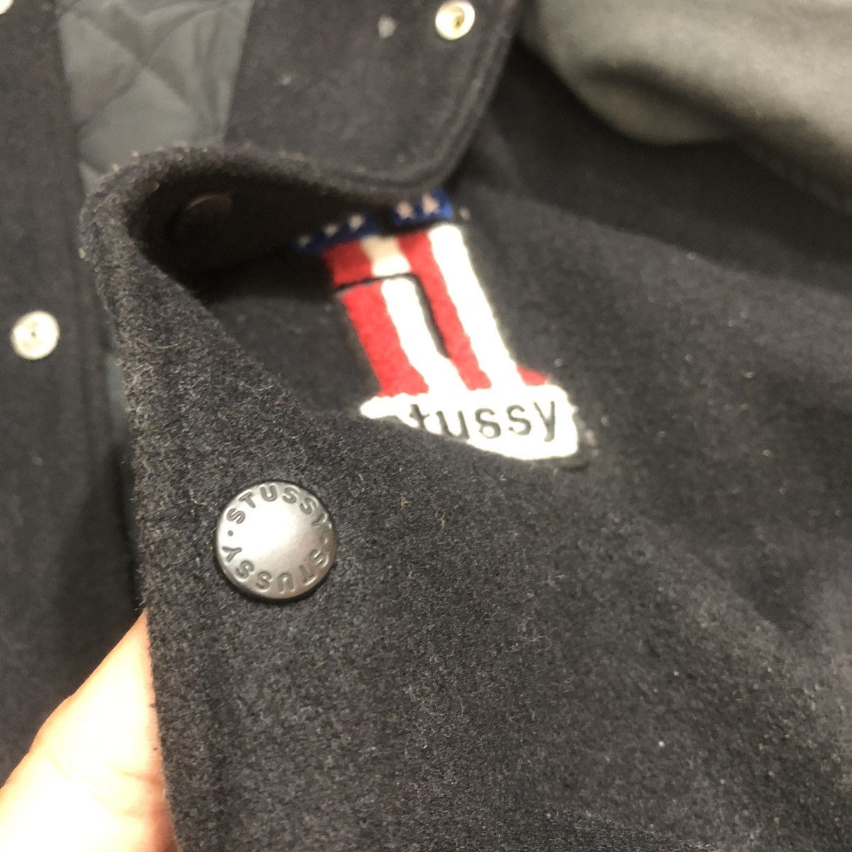 Stussy Vintage Wool Stussy Burly Gear Button Varsity Jacket Size US L / EU 52-54 / 3 - 12 Thumbnail