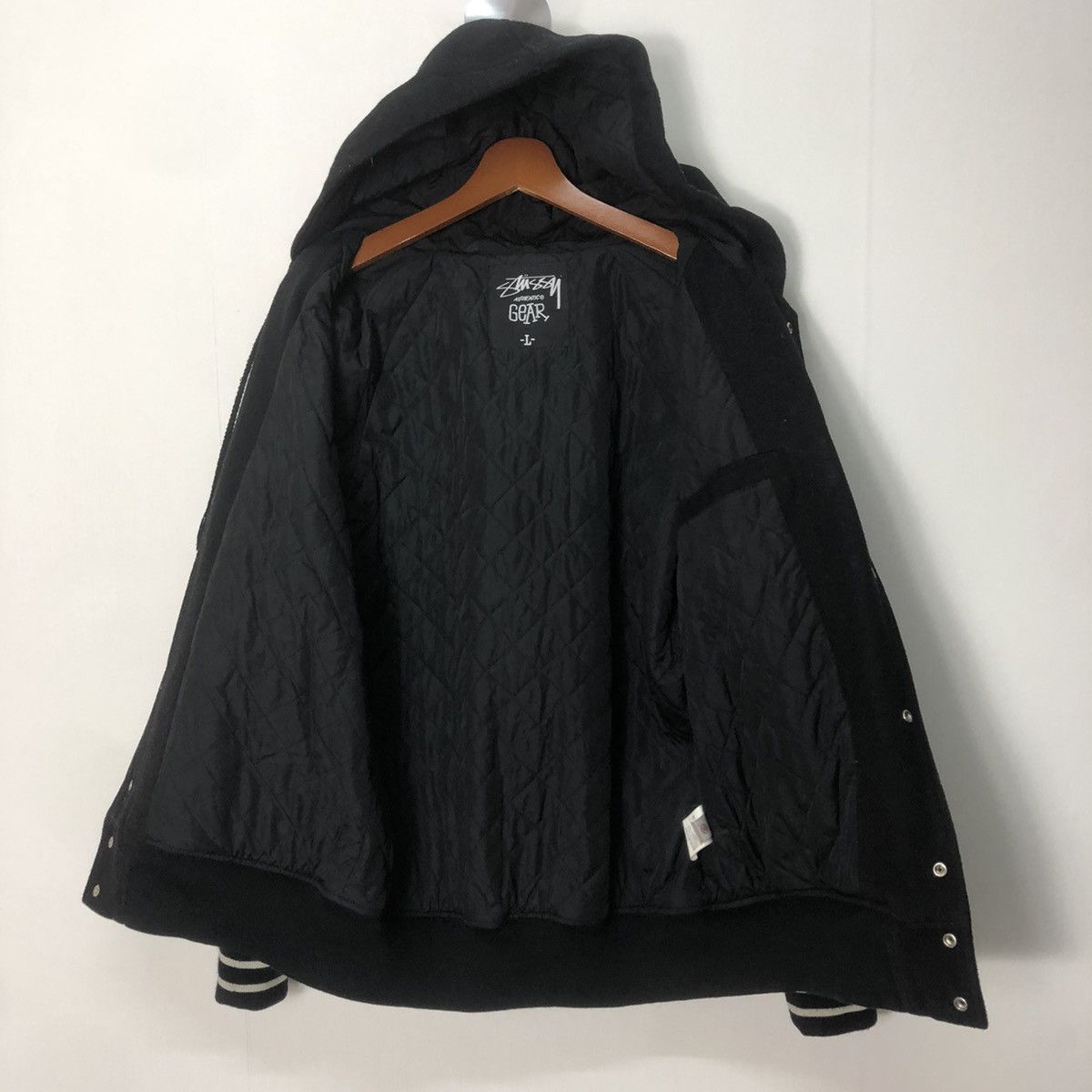 Stussy Vintage Wool Stussy Burly Gear Button Varsity Jacket Size US L / EU 52-54 / 3 - 6 Thumbnail