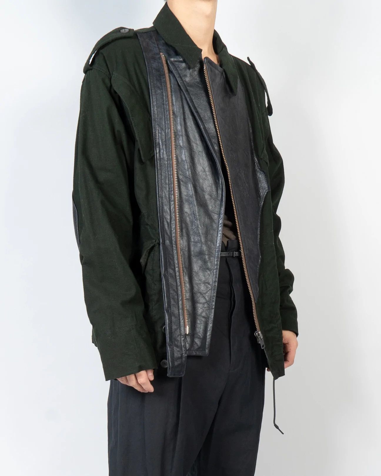 Haider Ackermann FW17 Military Leather Contrast Jacket 1 of 1 Sample Size US M / EU 48-50 / 2 - 2 Thumbnail