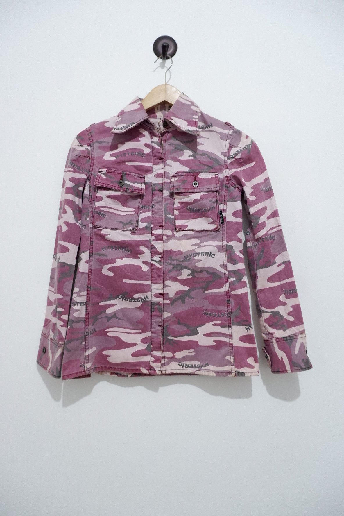 image of Hysteric Glamour Camo Button Shirt, Men's (Size Medium)