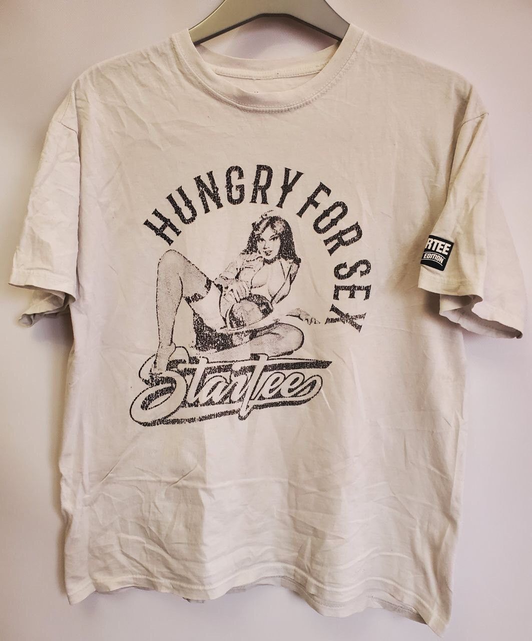 Vintage Vintage Crazy T-Shirt “Hungry For Sex” Startee KRYPTX Rare Size US L / EU 52-54 / 3 - 1 Thumbnail