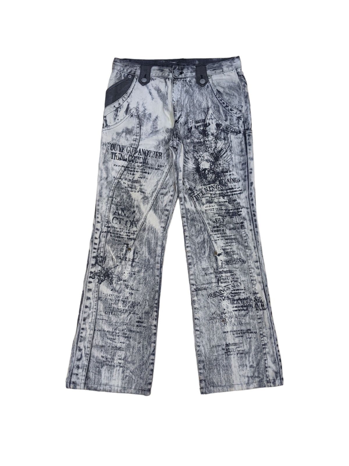 image of Bernings Sho Punk Acid Wash Jeans in White Denim, Men's (Size 28)