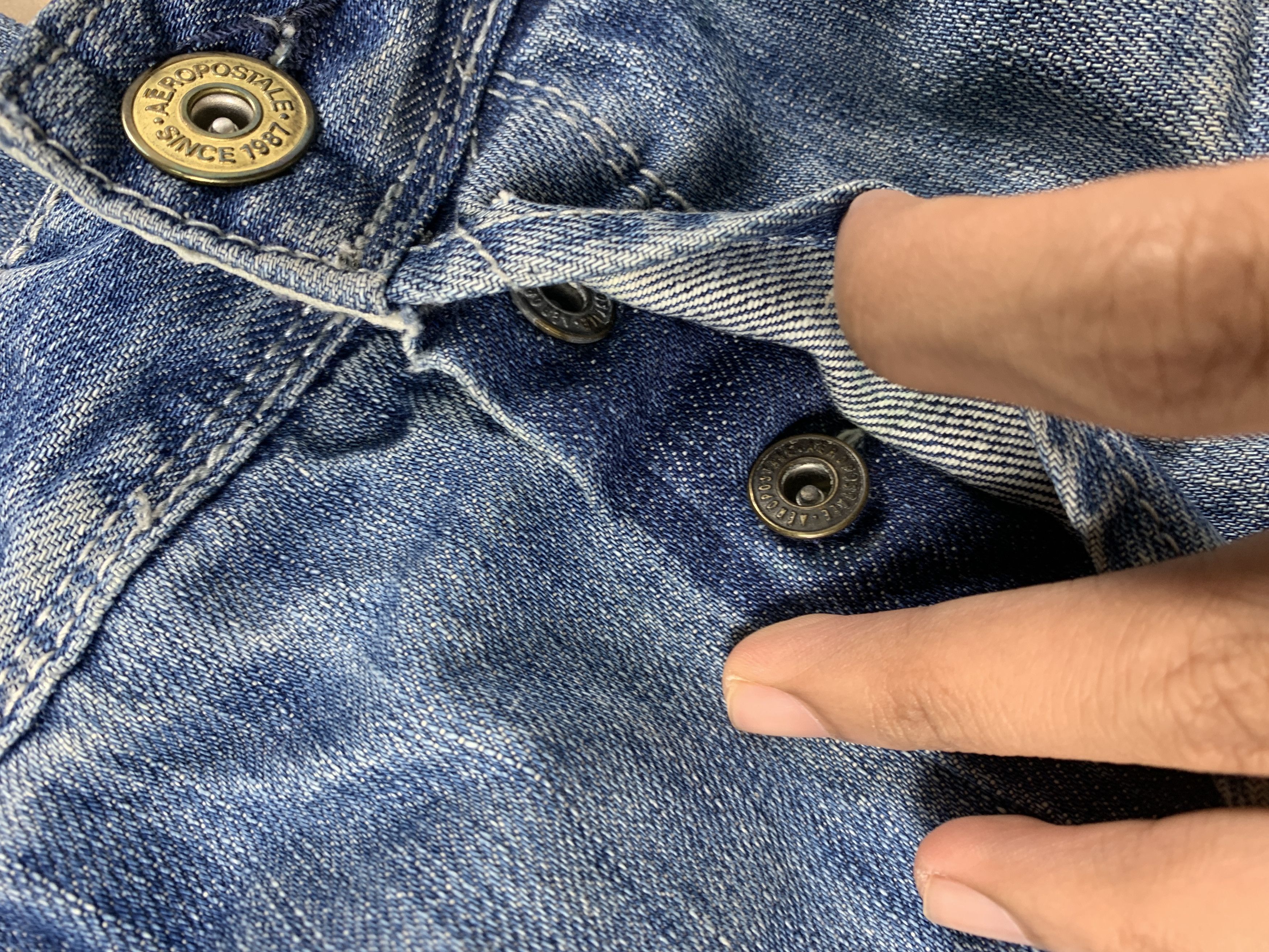 Aeropostale × Vintage Vintage Aeropostale Distressed Bootcut Button Blue Jeans Size US 32 / EU 48 - 16 Thumbnail