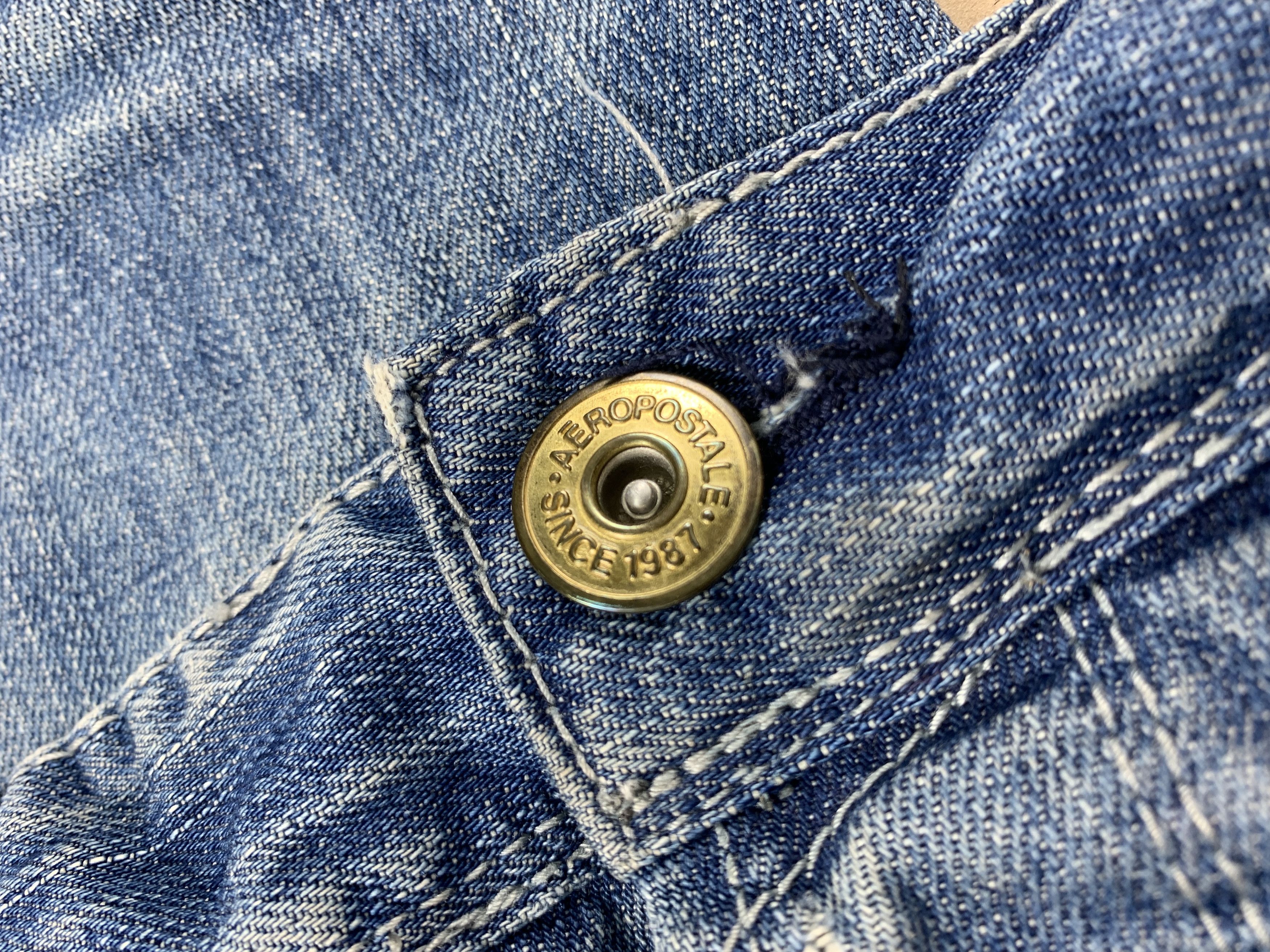 Aeropostale × Vintage Vintage Aeropostale Distressed Bootcut Button Blue Jeans Size US 32 / EU 48 - 15 Thumbnail