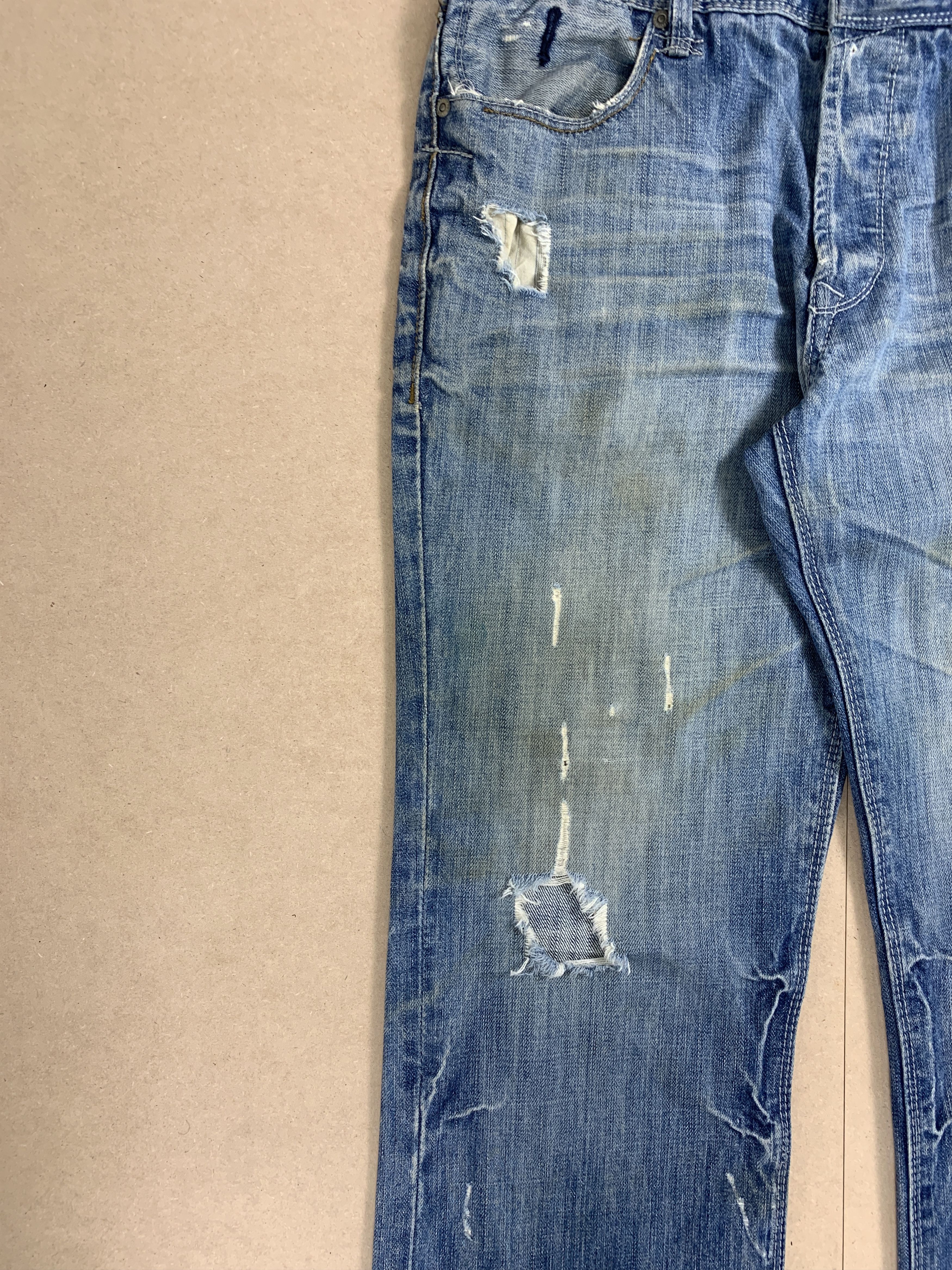 Aeropostale × Vintage Vintage Aeropostale Distressed Bootcut Button Blue Jeans Size US 32 / EU 48 - 4 Thumbnail