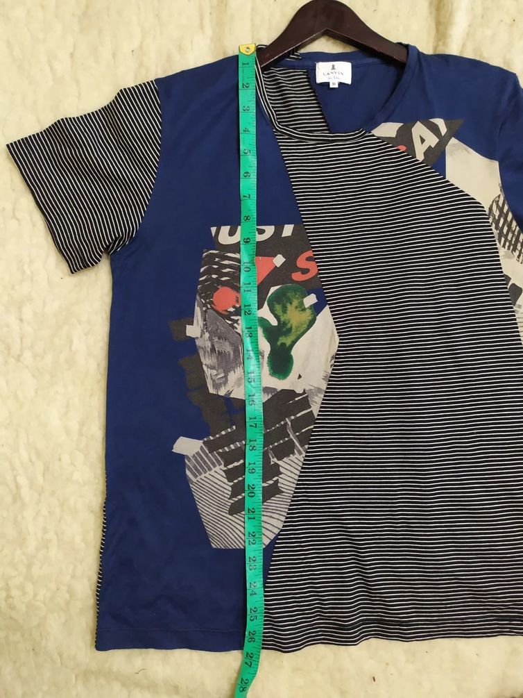Lanvin 🔥Rare!!! Lanvin Patchwork deconstructed style Stripe Tshirt Size US M / EU 48-50 / 2 - 14 Thumbnail