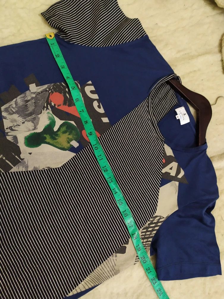 Lanvin 🔥Rare!!! Lanvin Patchwork deconstructed style Stripe Tshirt Size US M / EU 48-50 / 2 - 13 Thumbnail