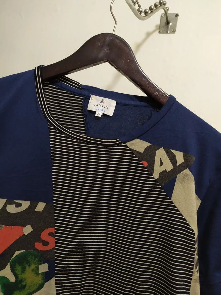 Lanvin 🔥Rare!!! Lanvin Patchwork deconstructed style Stripe Tshirt Size US M / EU 48-50 / 2 - 5 Thumbnail