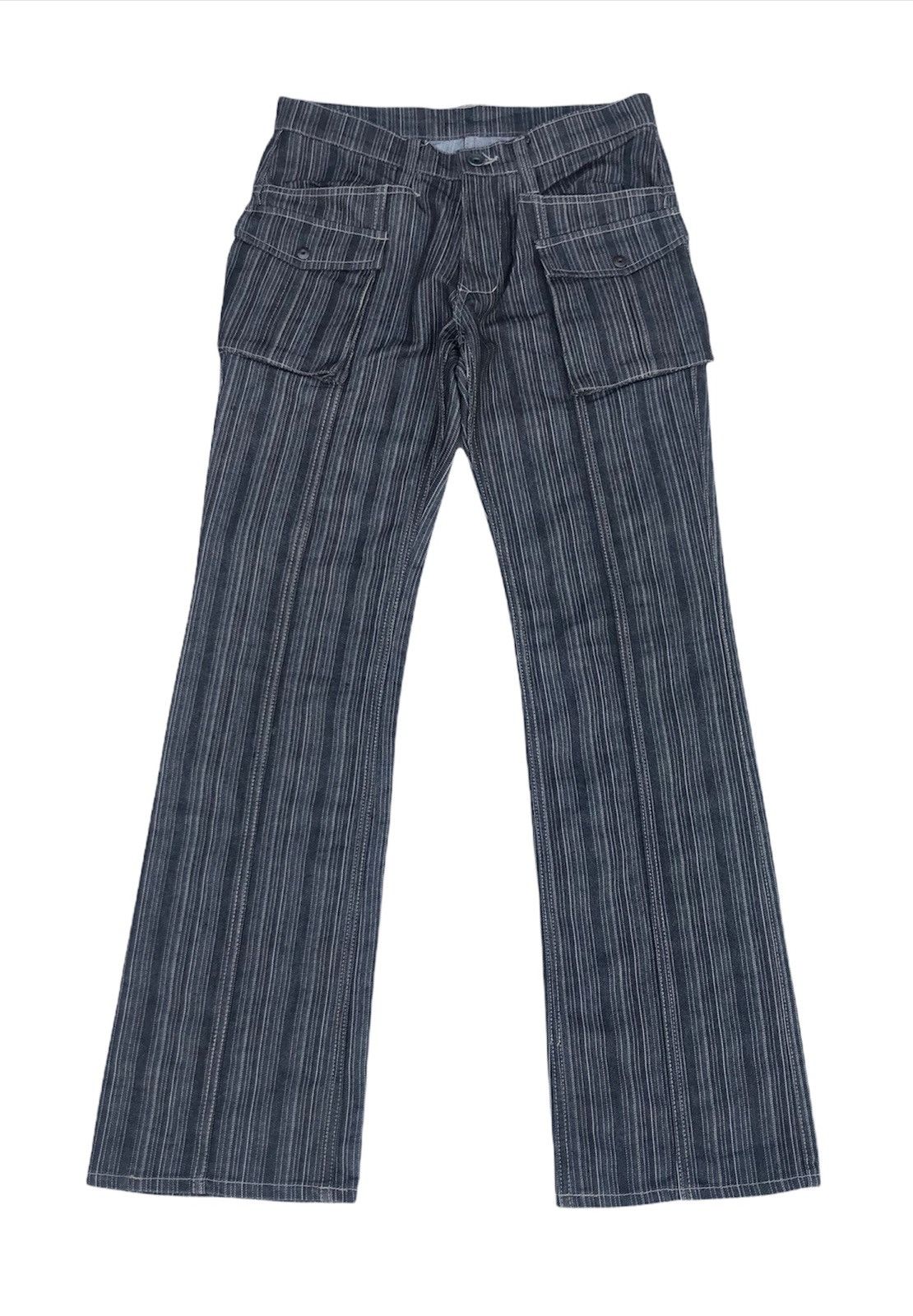 Japanese Brand 🔥Japanese Nicole For Men Stripes Flare Cargo Pants🔥 Size US 30 / EU 46 - 1 Thumbnail