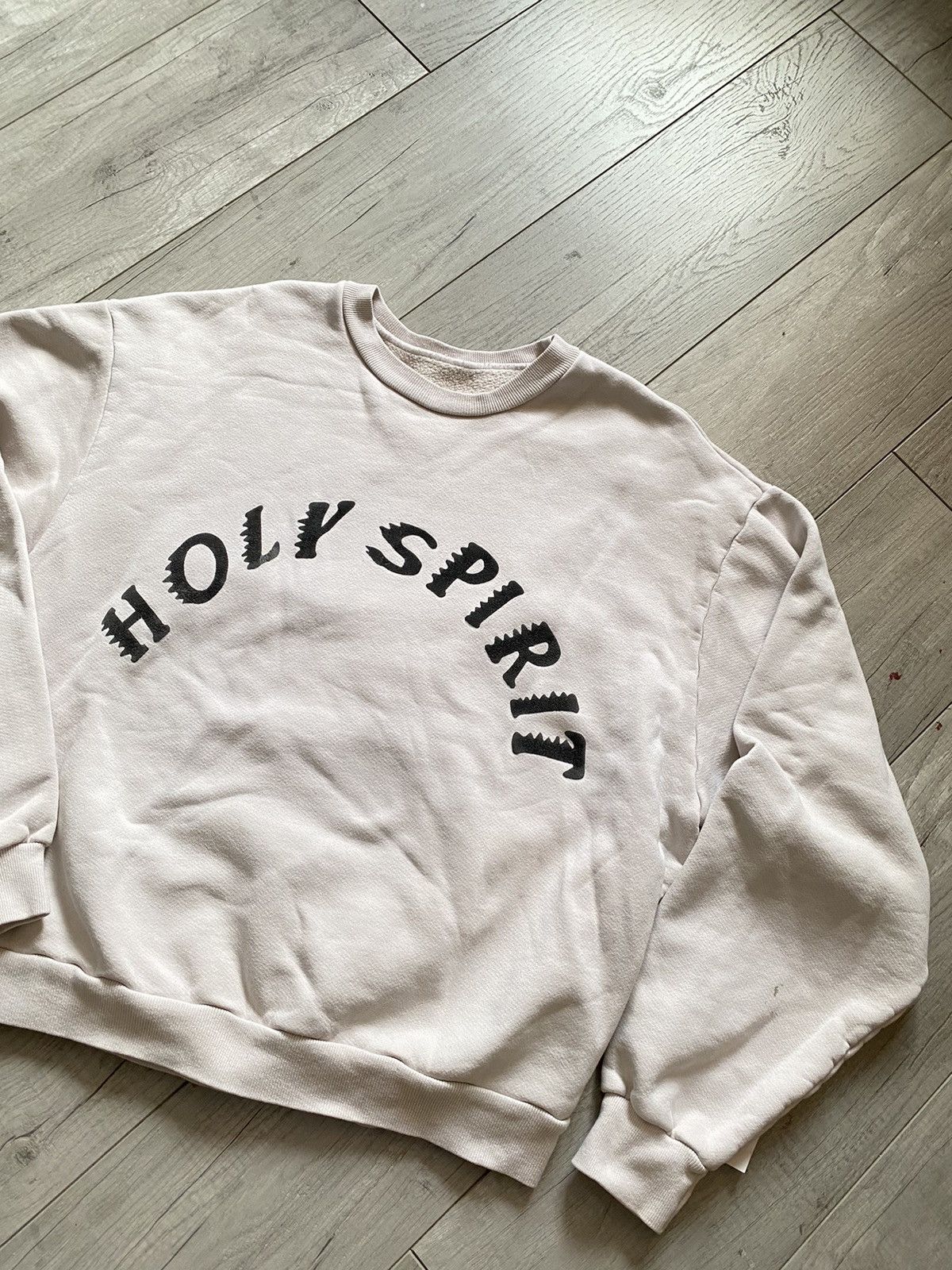 image of Kanye West Beige Kanye Holy Spirit Sunday Service Oversized Sweatshirt, Men's (Size Medium)