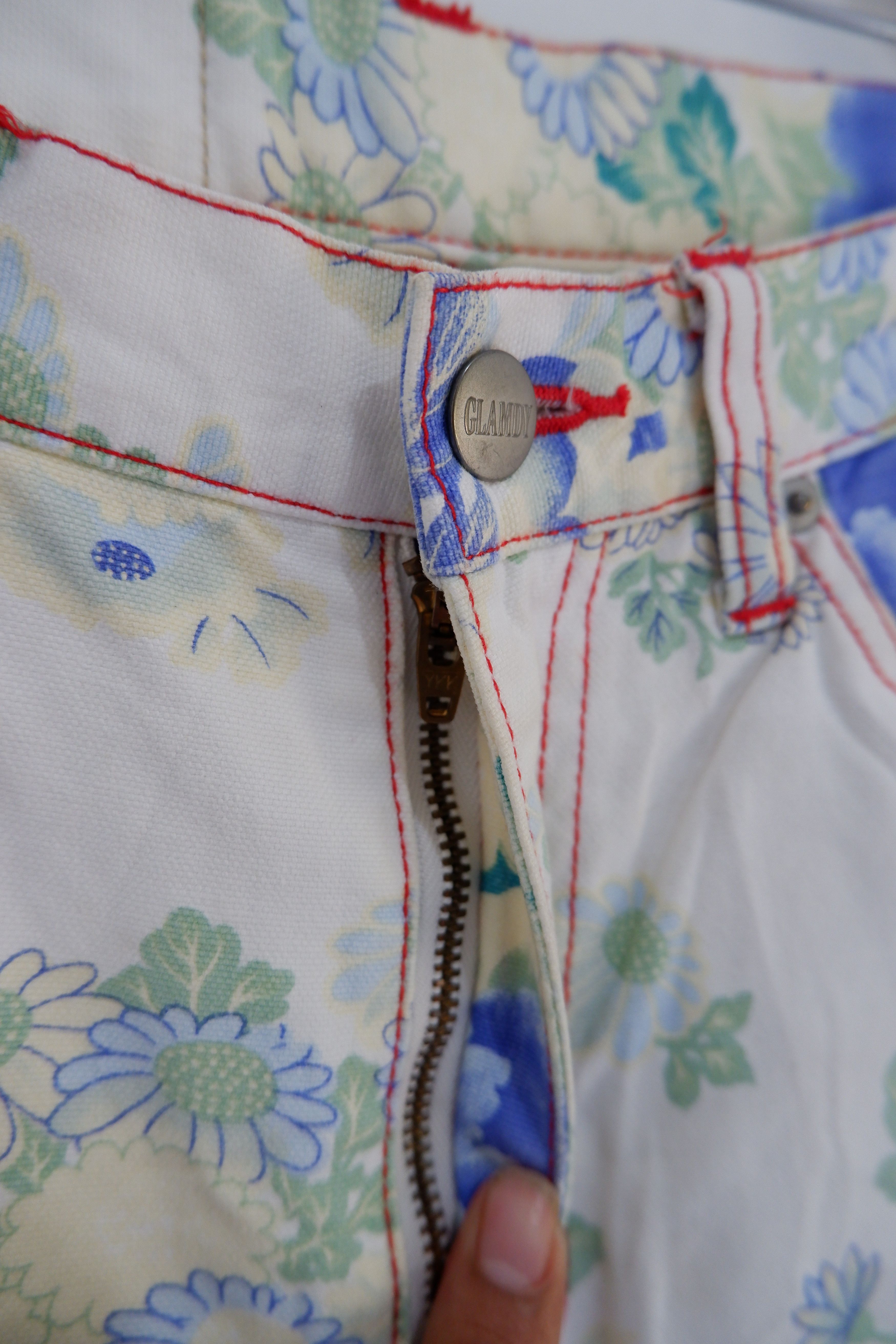 20471120 Vintage Glamdy Japanese Brand Floral Printed Pants Size US 29 - 6 Thumbnail