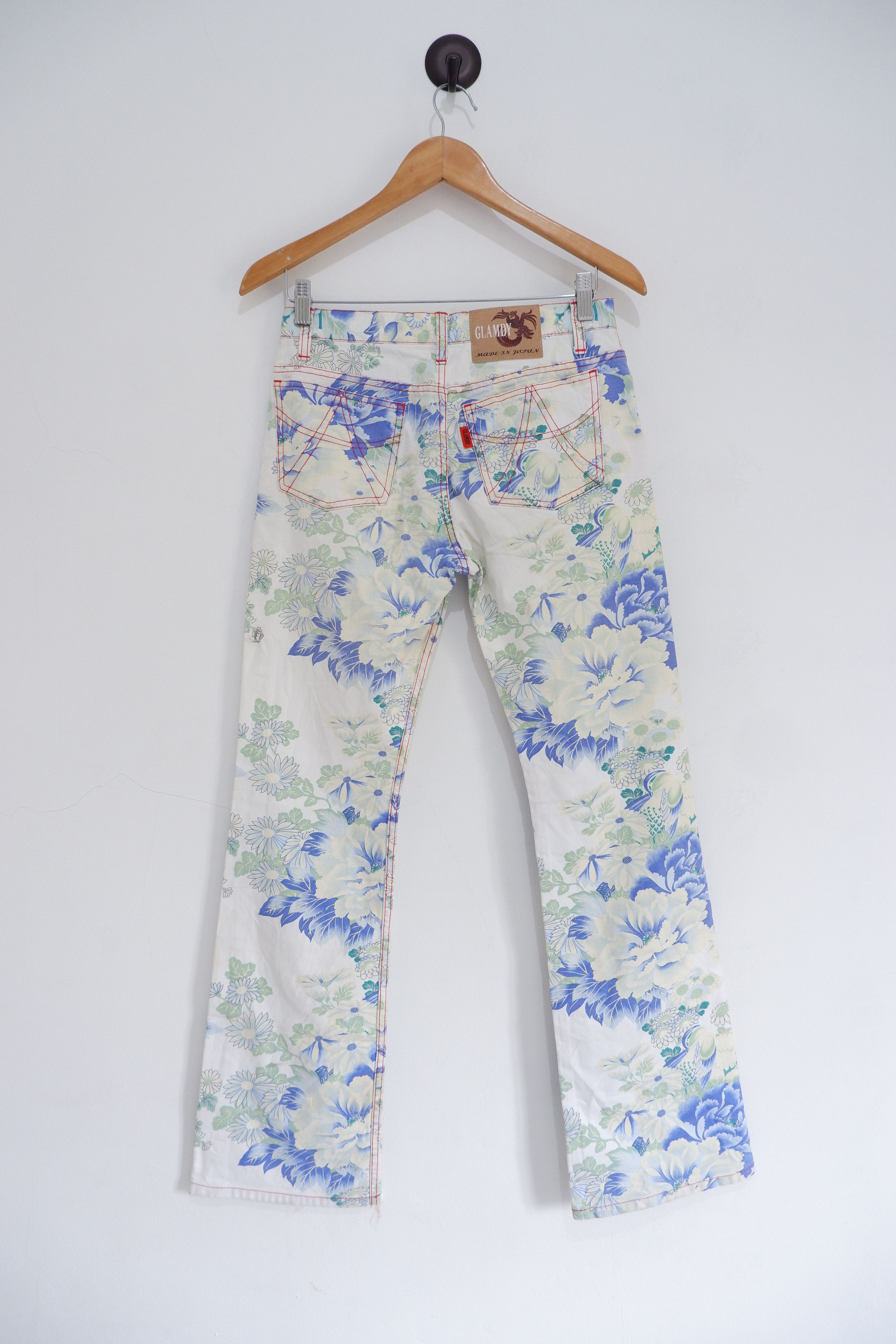 20471120 Vintage Glamdy Japanese Brand Floral Printed Pants Size US 29 - 2 Thumbnail