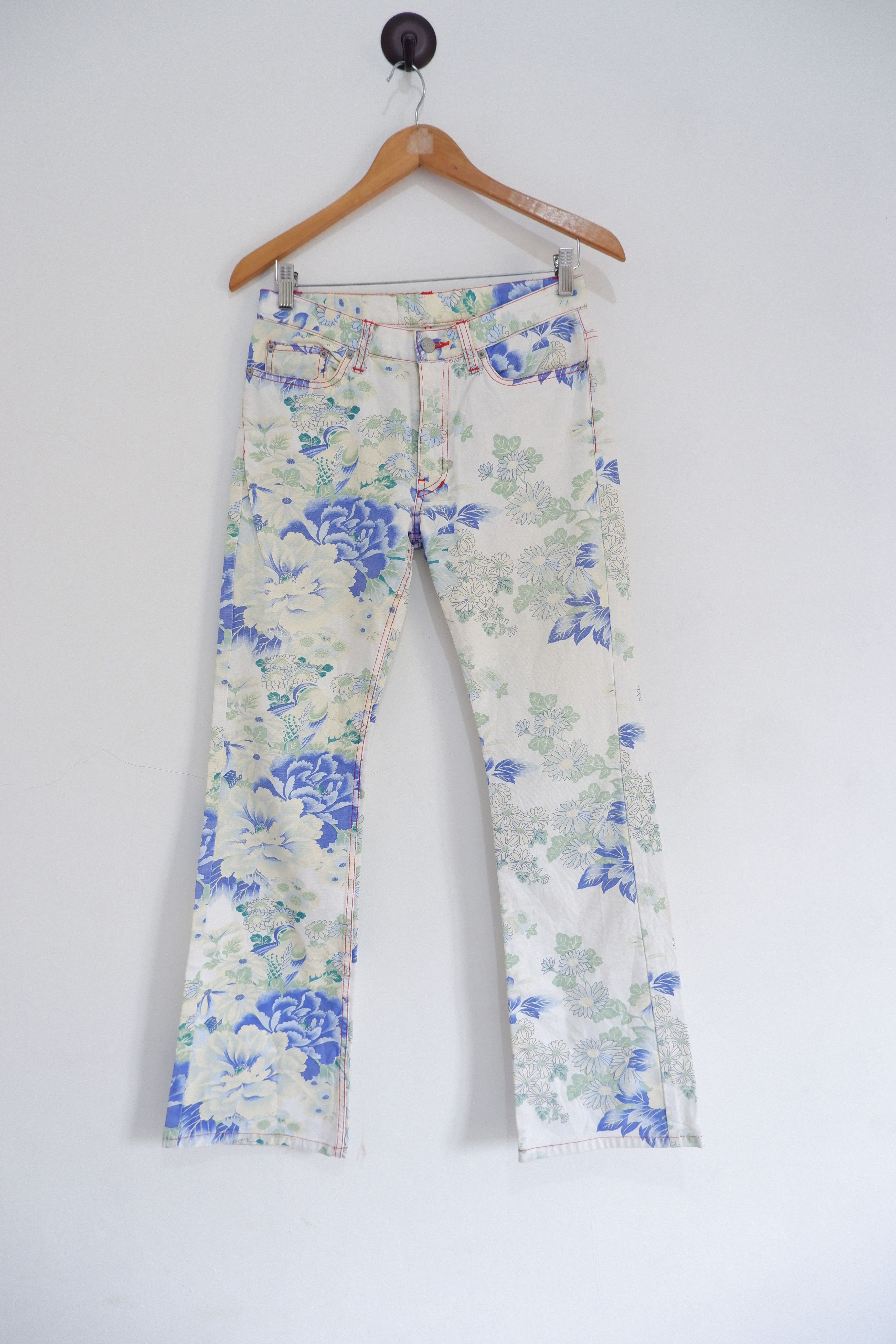 20471120 Vintage Glamdy Japanese Brand Floral Printed Pants Size US 29 - 1 Thumbnail