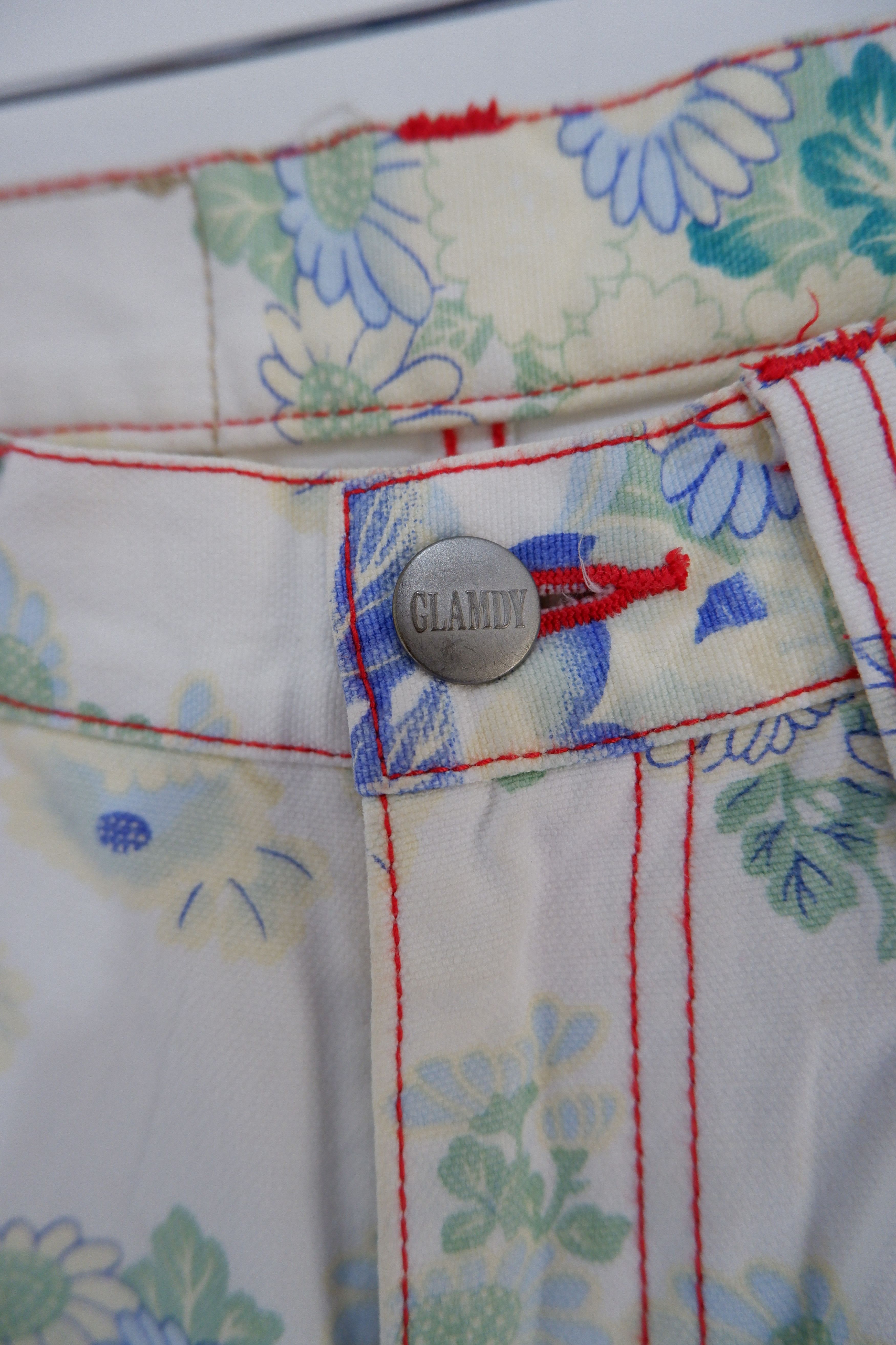 20471120 Vintage Glamdy Japanese Brand Floral Printed Pants Size US 29 - 5 Thumbnail
