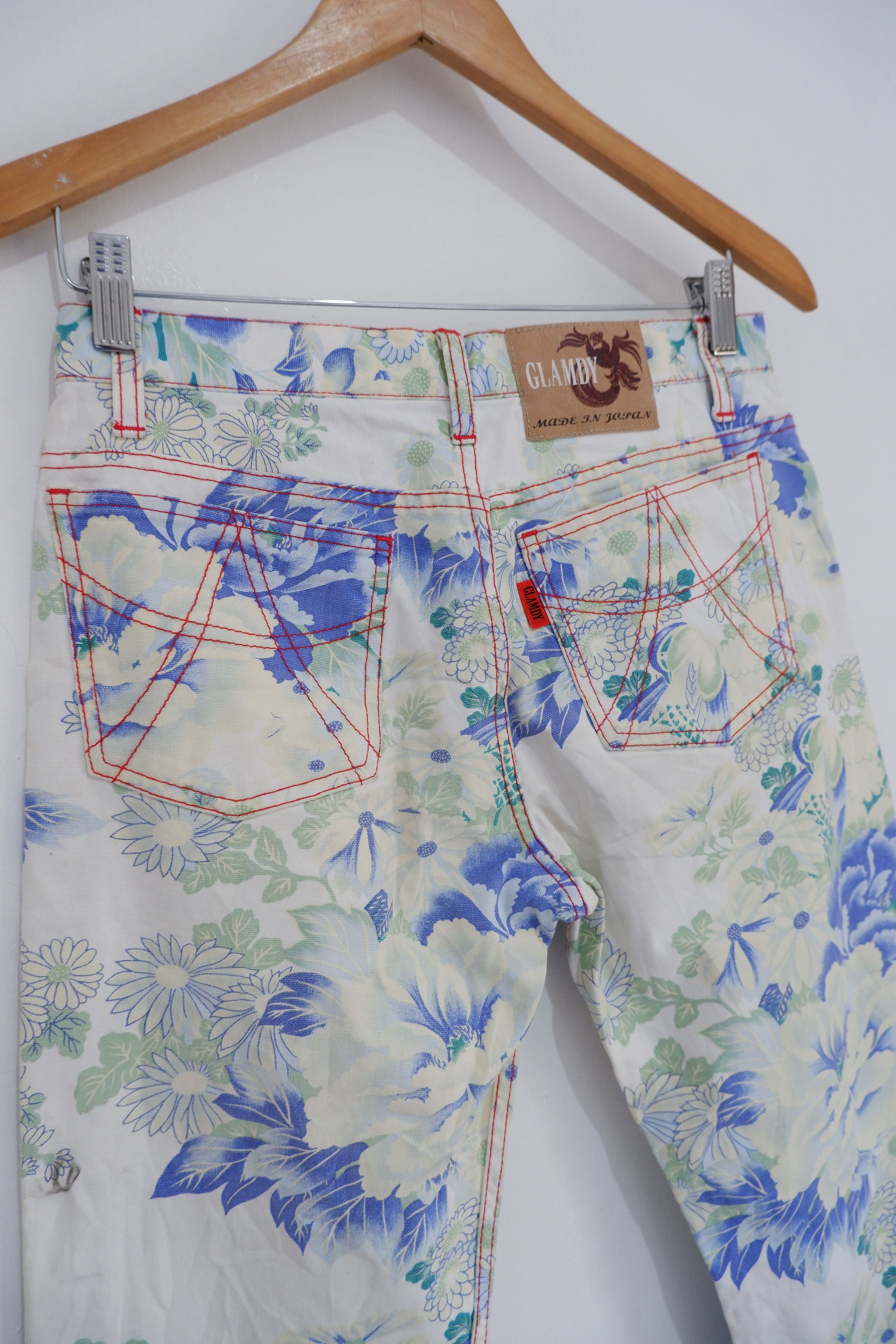 20471120 Vintage Glamdy Japanese Brand Floral Printed Pants Size US 29 - 4 Thumbnail