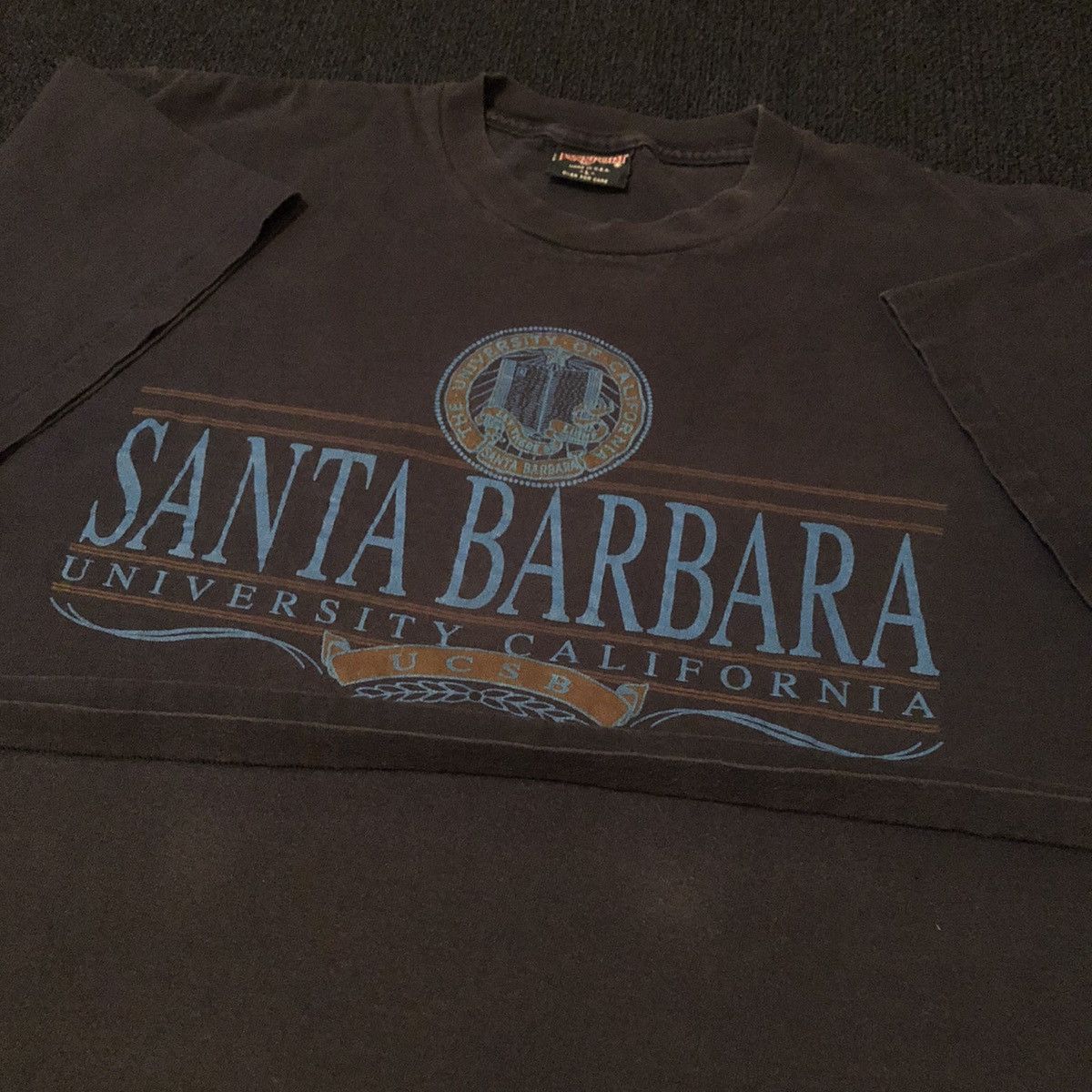 Jansport Vintage 1990s Santa Barbra California University Logo TShirt Size US L / EU 52-54 / 3 - 6 Thumbnail